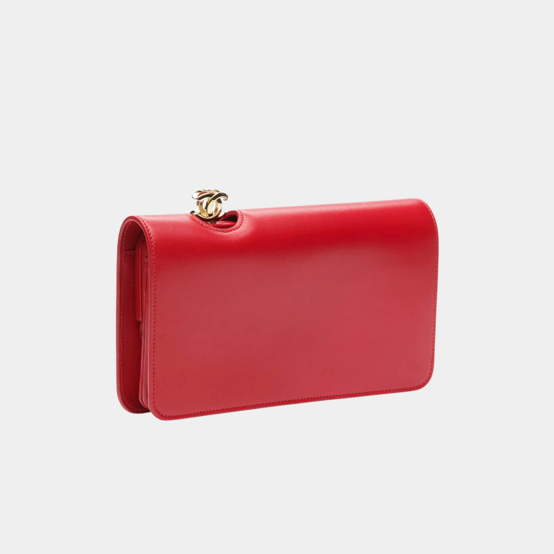 Clutch Leather & Gold-Tone Metal