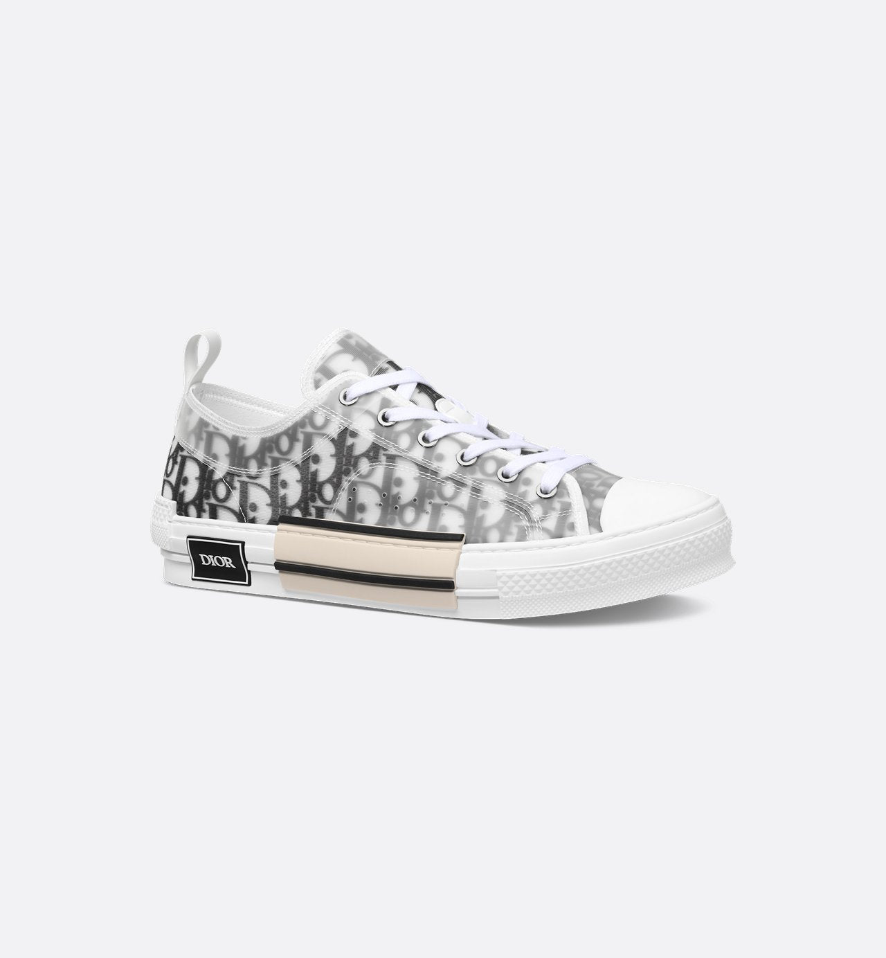 B23 Low Top Sneaker White And Black Dior Oblique Canvas Sands