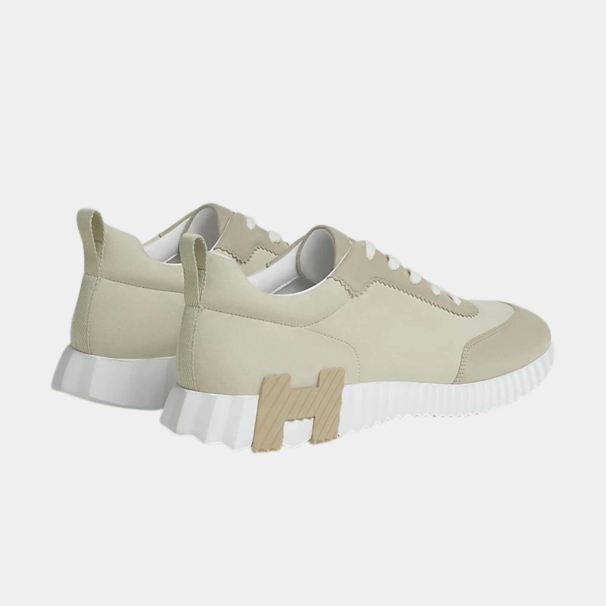 Bouncing Sneaker in fabric ribbon And Suede Goatskin