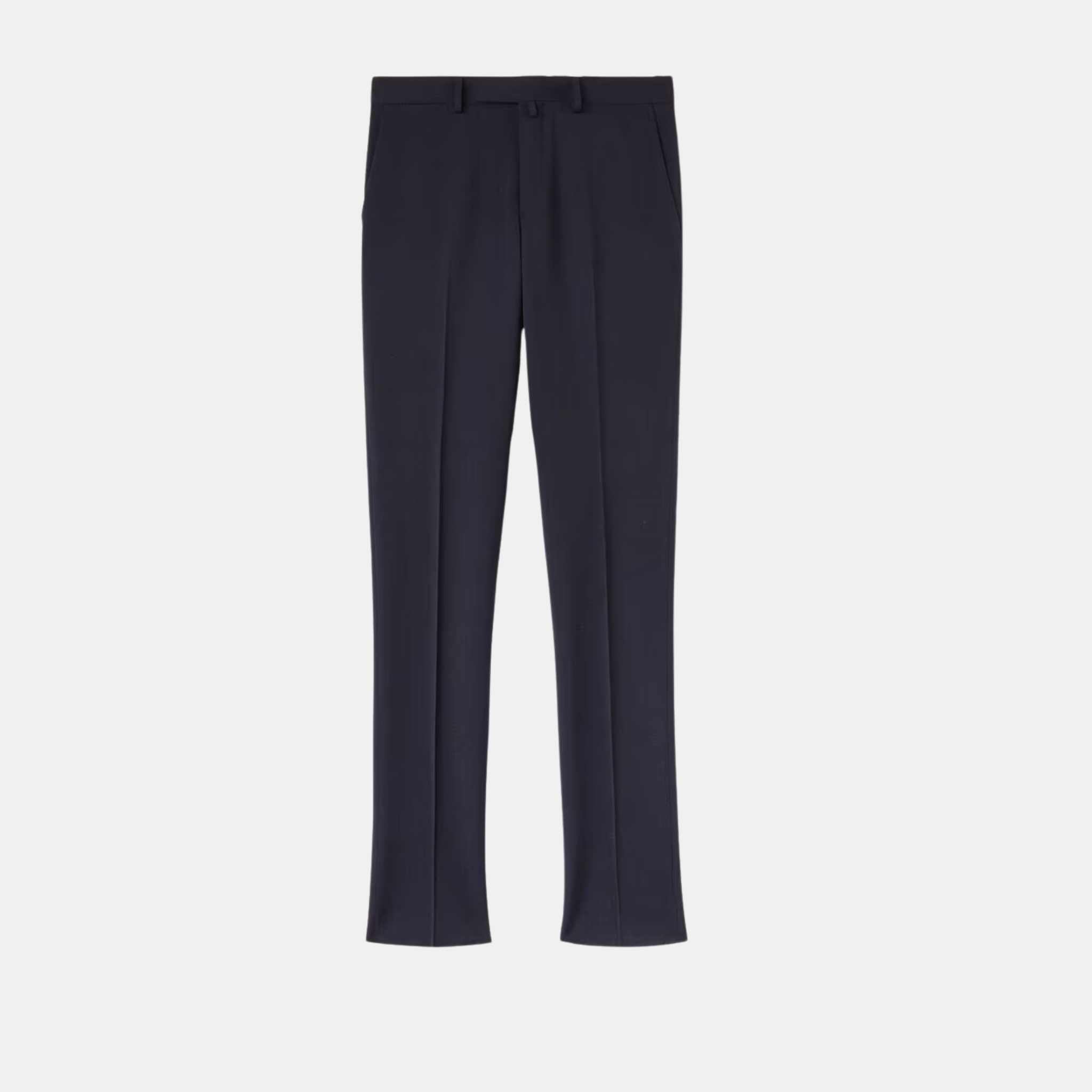 Loro Piana International Suit Zelander Wool, Navy Blue, Pants, Front
