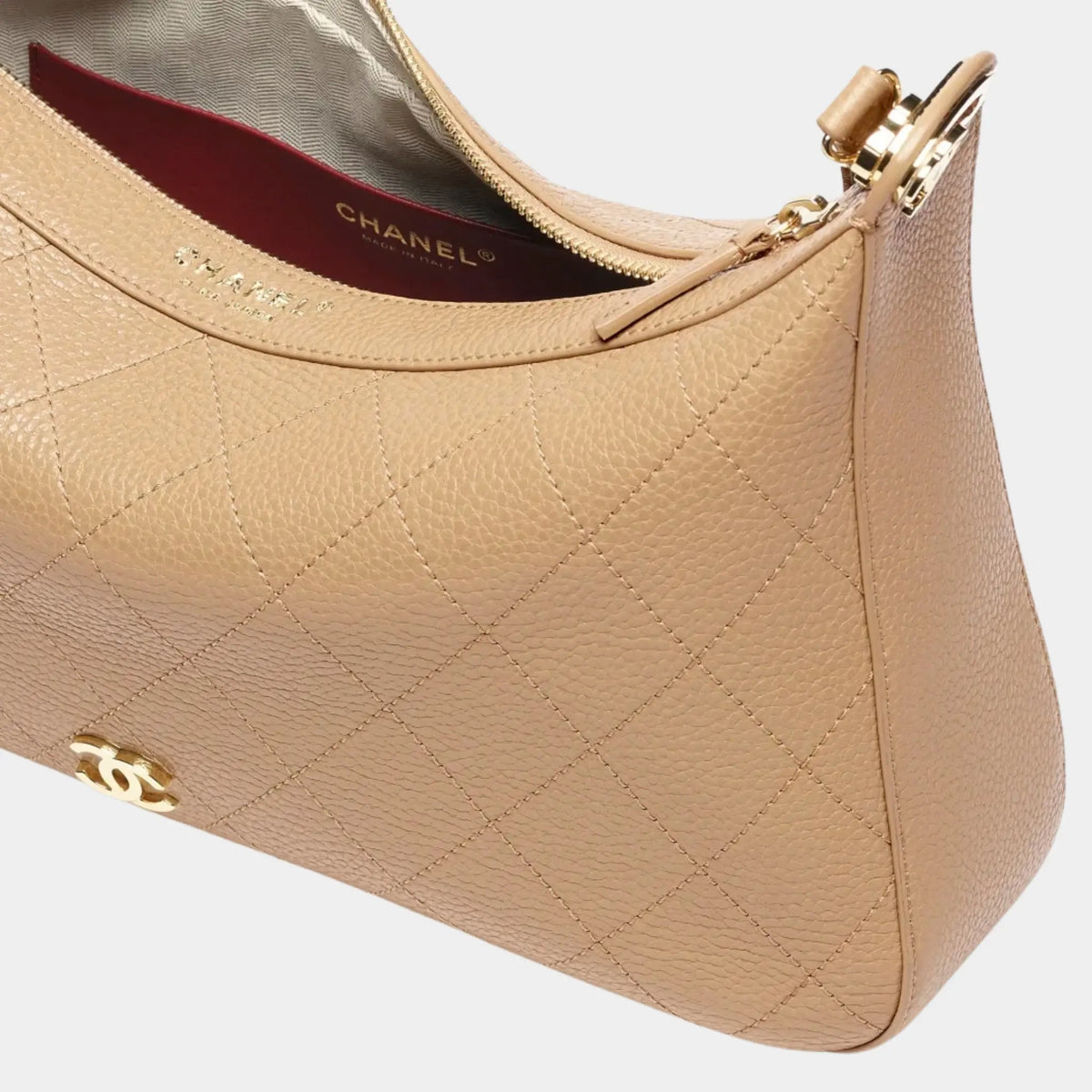 Large hobo Bag Calf & gold-plated metal