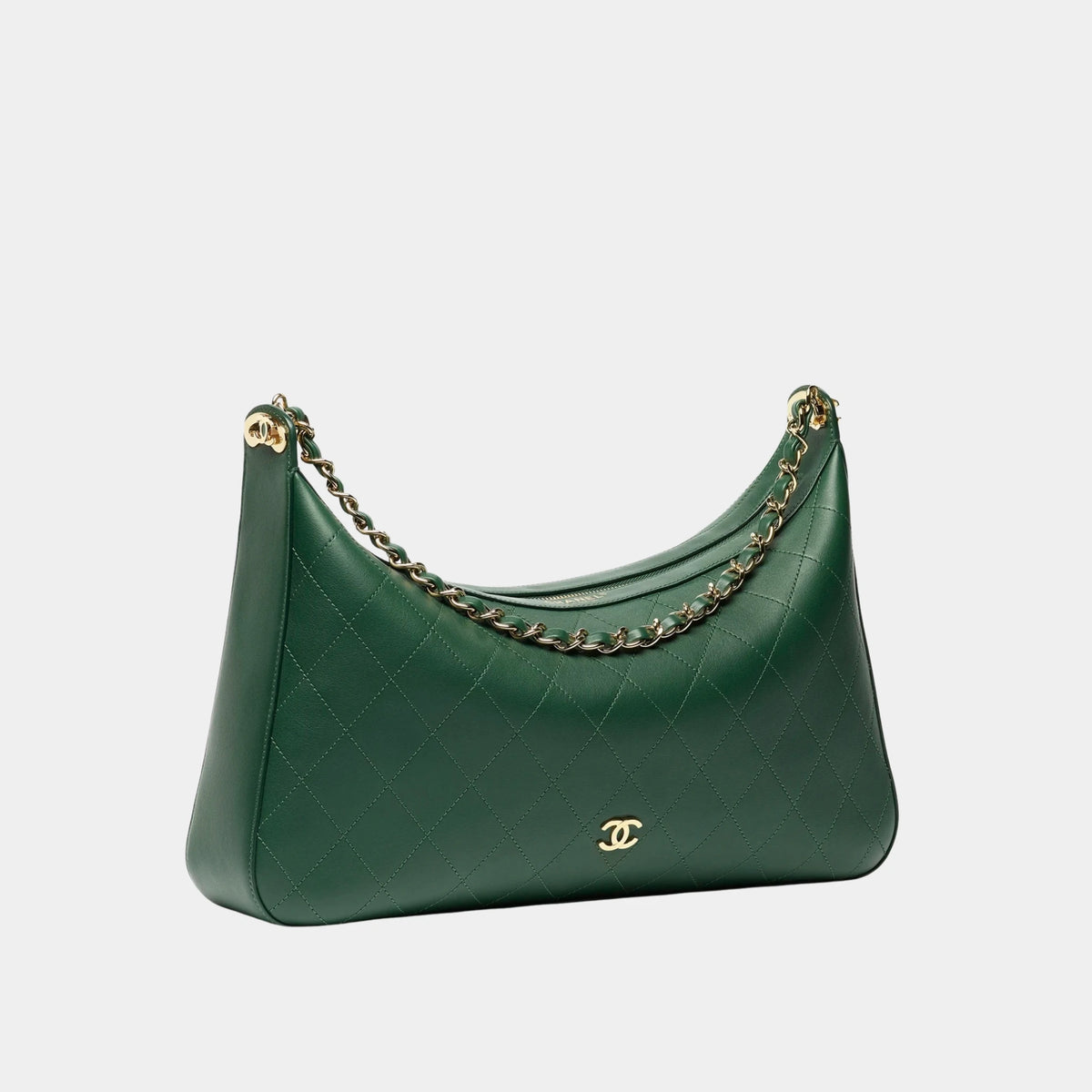 Large hobo Bag Calf & gold-plated metal