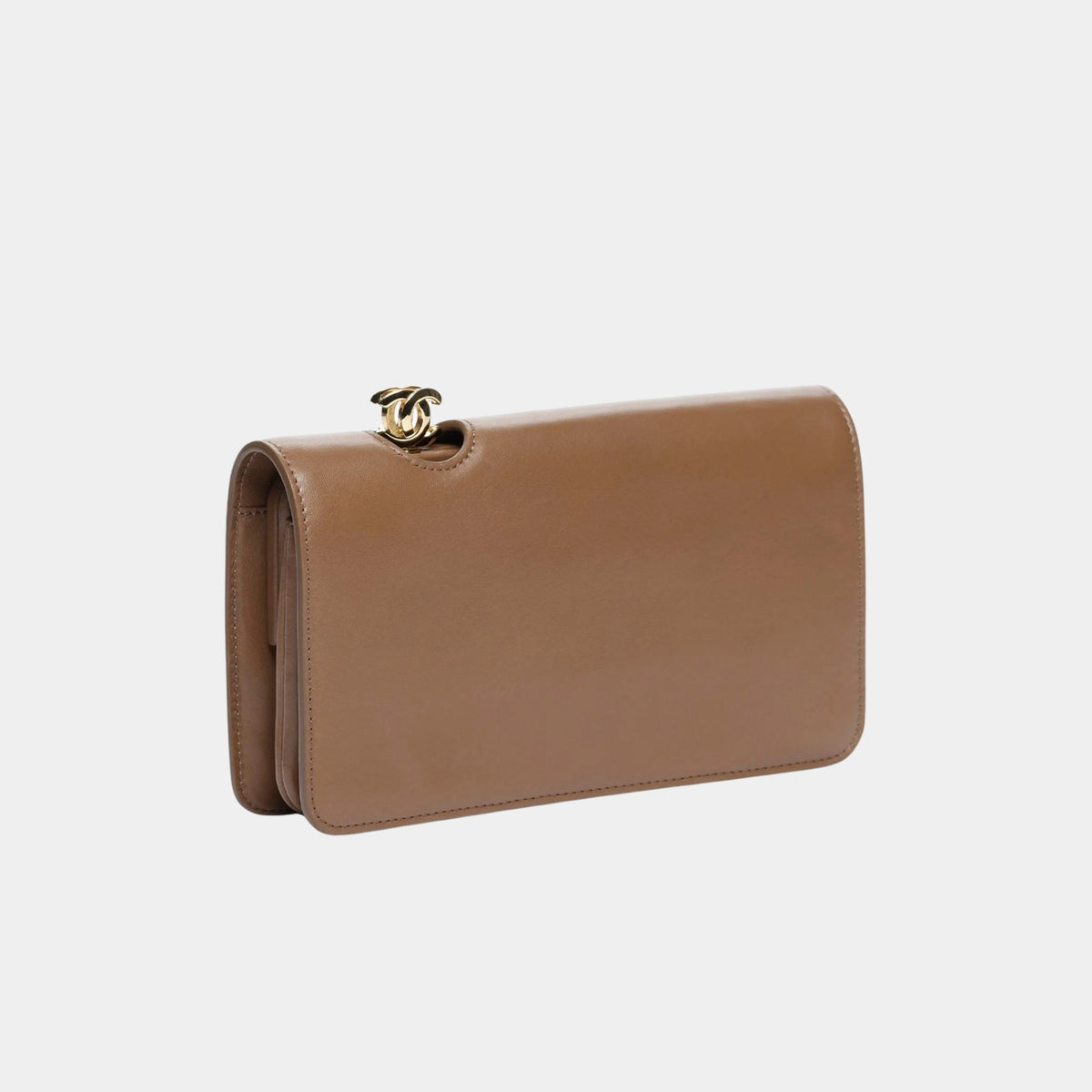 Clutch Leather & Gold-Tone Metal