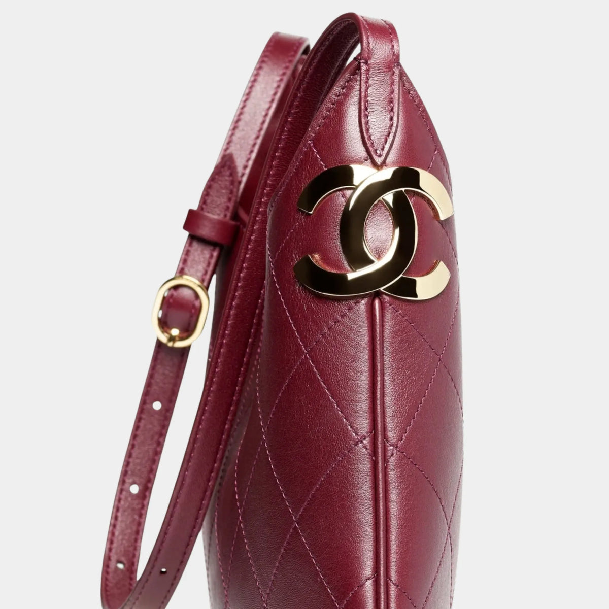 Hobo Bag Leather & Gold-Plated Metal