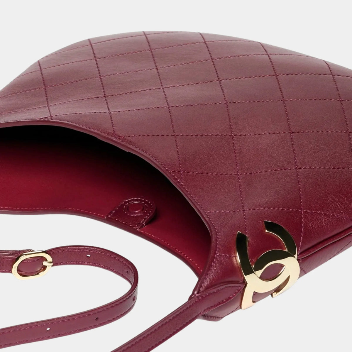 Hobo Bag Leather & Gold-Plated Metal