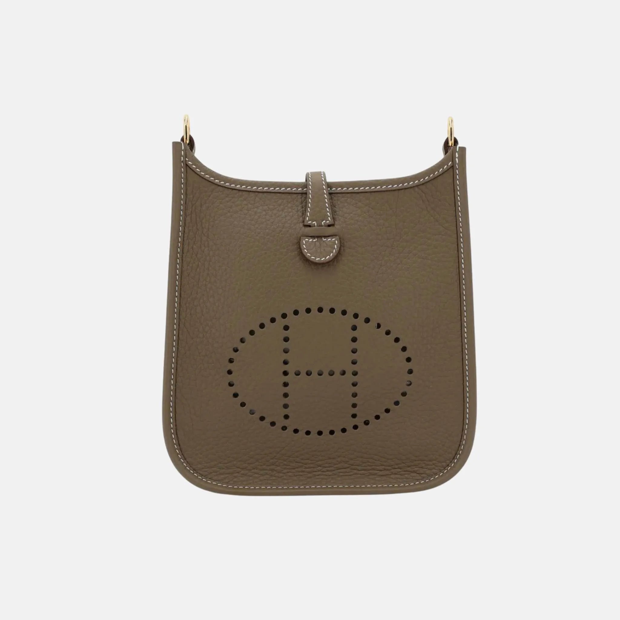 Hermes Mini Evelyne TPM Amazone 112 Clemence Etoupe GHW, Front