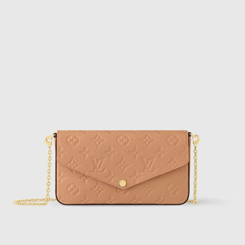 Louis Vuitton Félicie Pochette Handbag Monogram Empreinte Arizona Front View