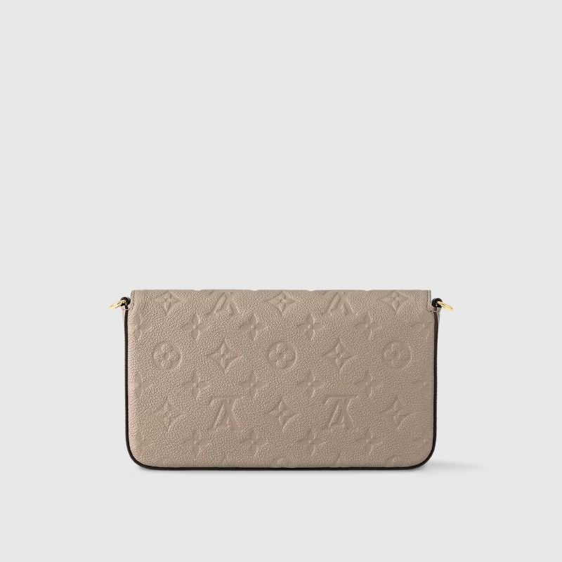 Louis Vuitton Félicie Pochette Handbag Monogram Empreinte Tourterelle Behind view
