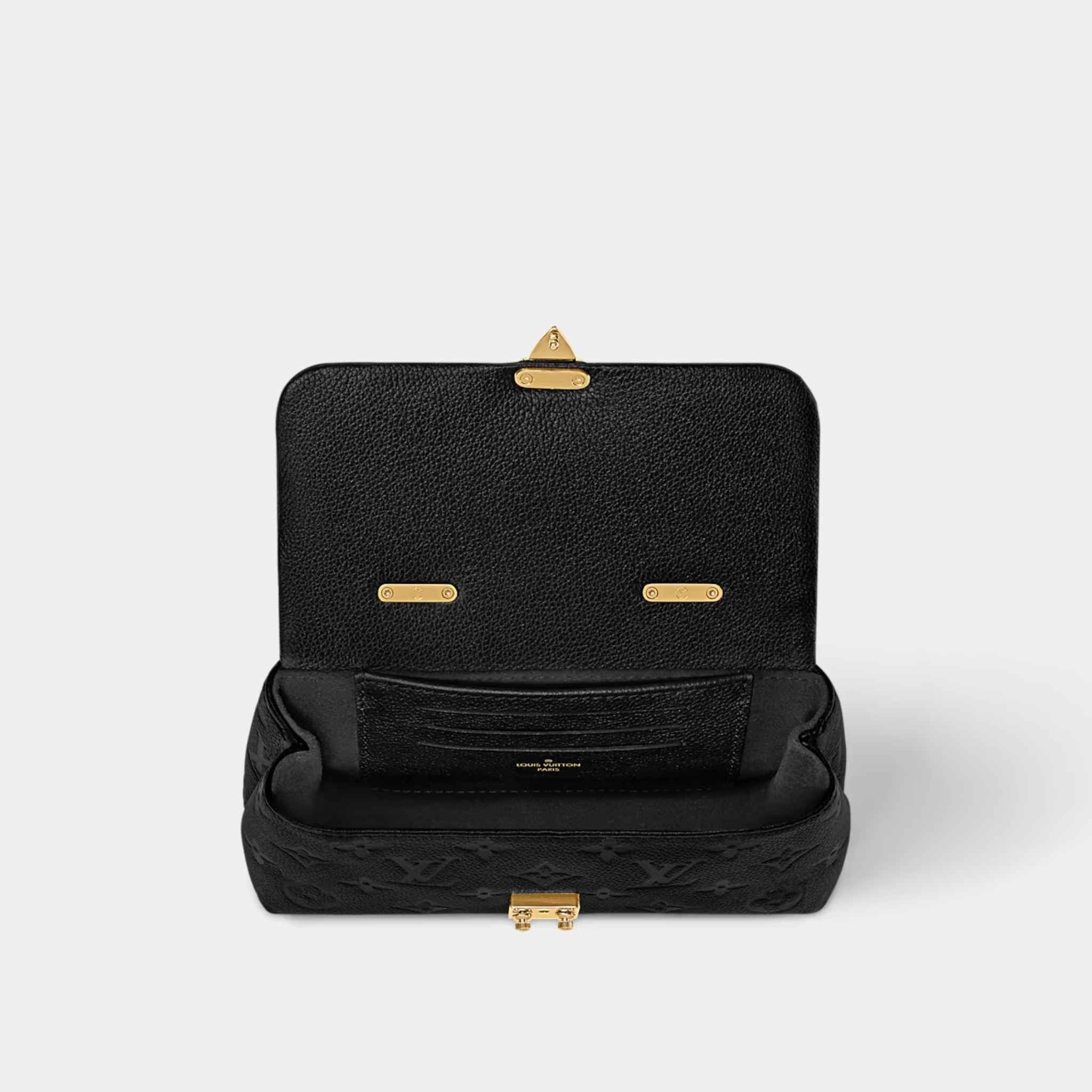 Louis Vuitton Nano Madeleine Handbag Monogram Empreinte Leather Black Top View