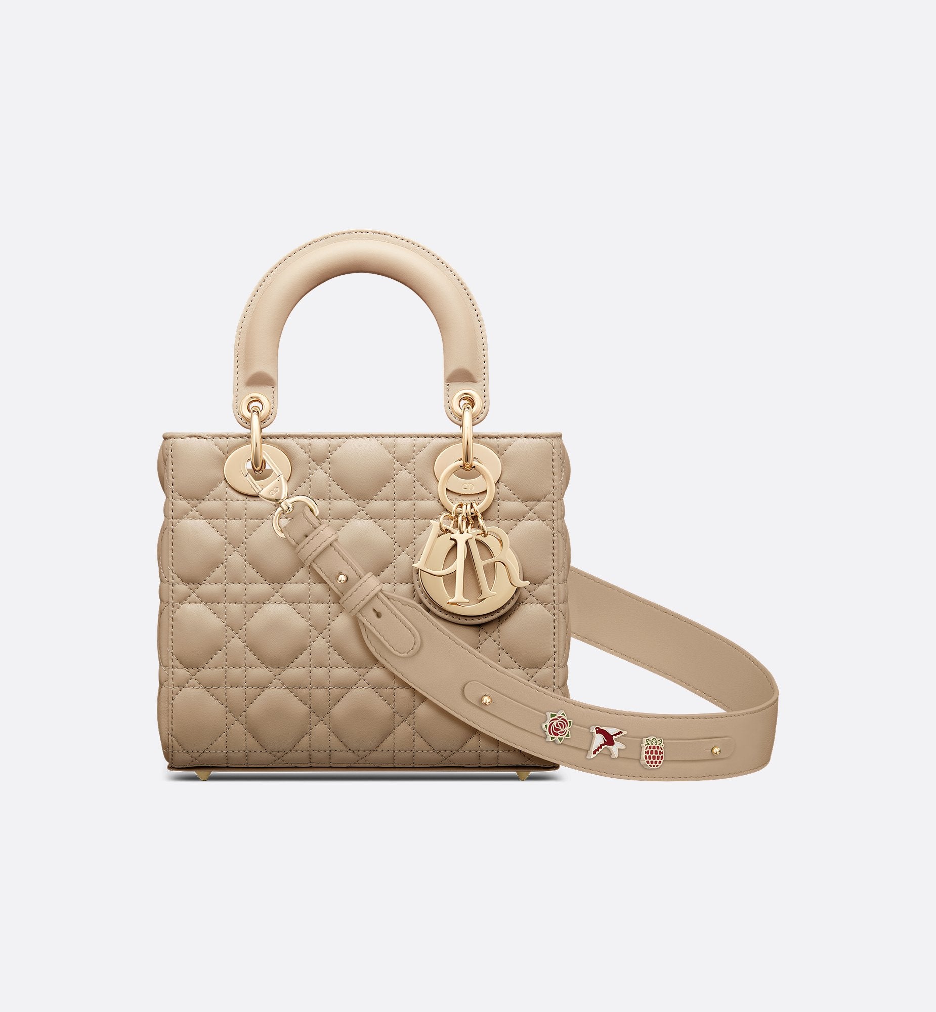 Small Lady Dior My Abcdior Bag Sand Colored Cannage Lambskin Sands