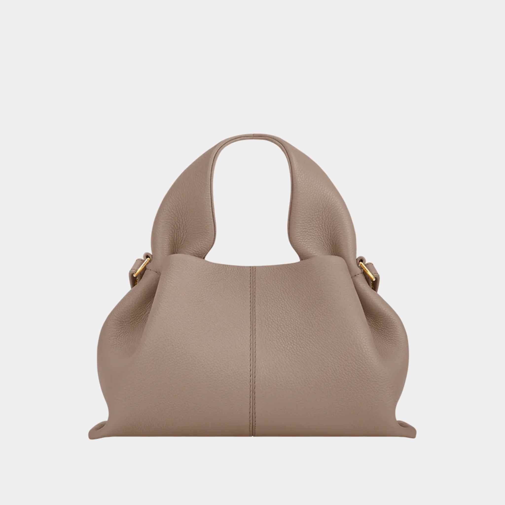 Polene Numero Neuf Mini Handbag Textured Taupe Front