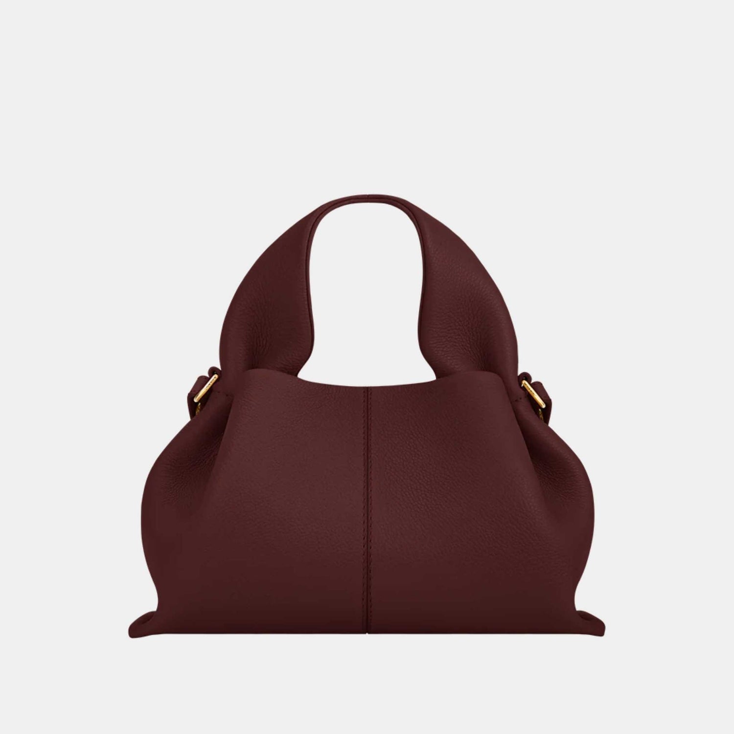 Polene Numero Neuf Mini Handbag Textured Black Cherry Front