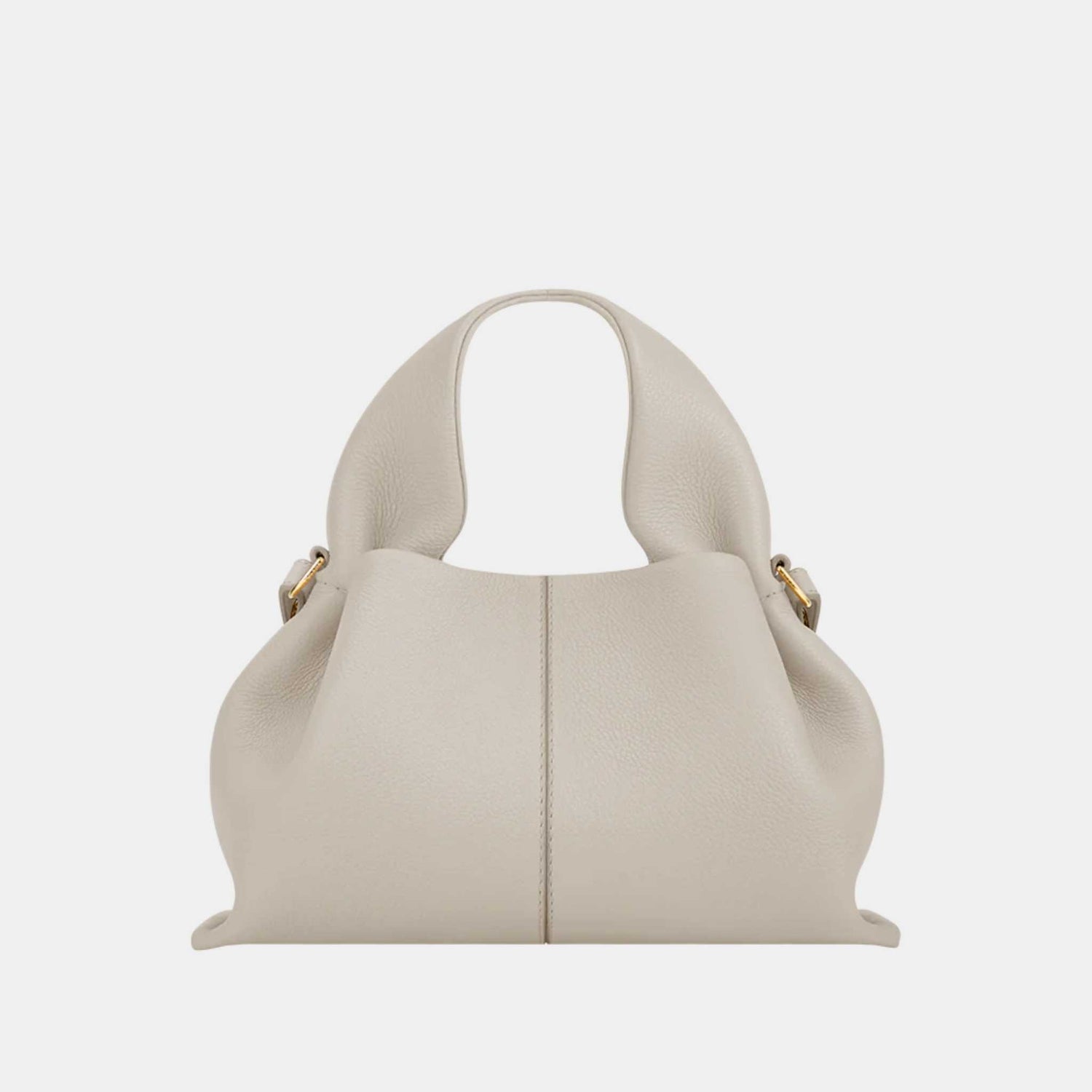 Polene Numero Neuf Mini Handbag Textured Chalk Front