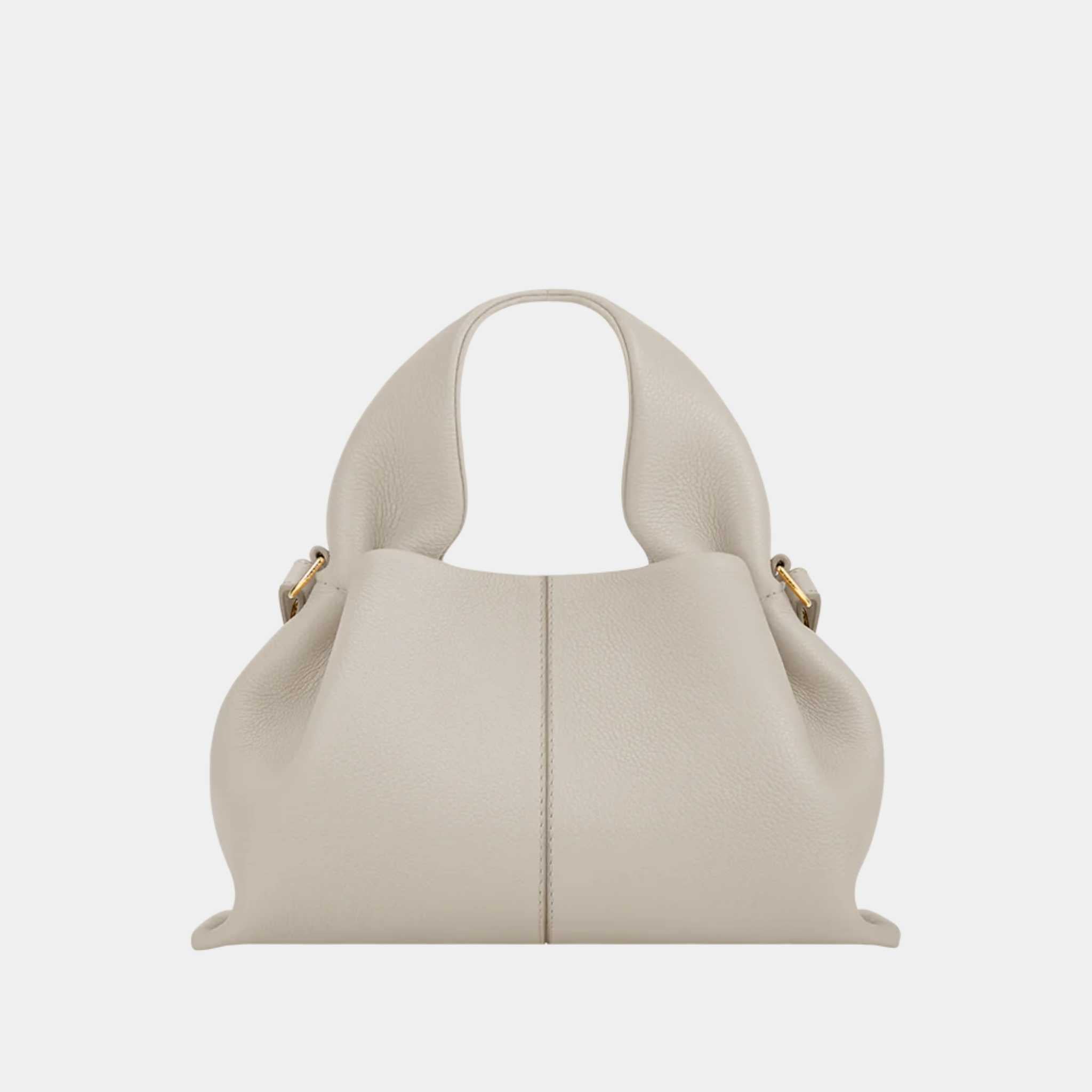 Polene Numero Neuf Mini Handbag Textured Chalk Front