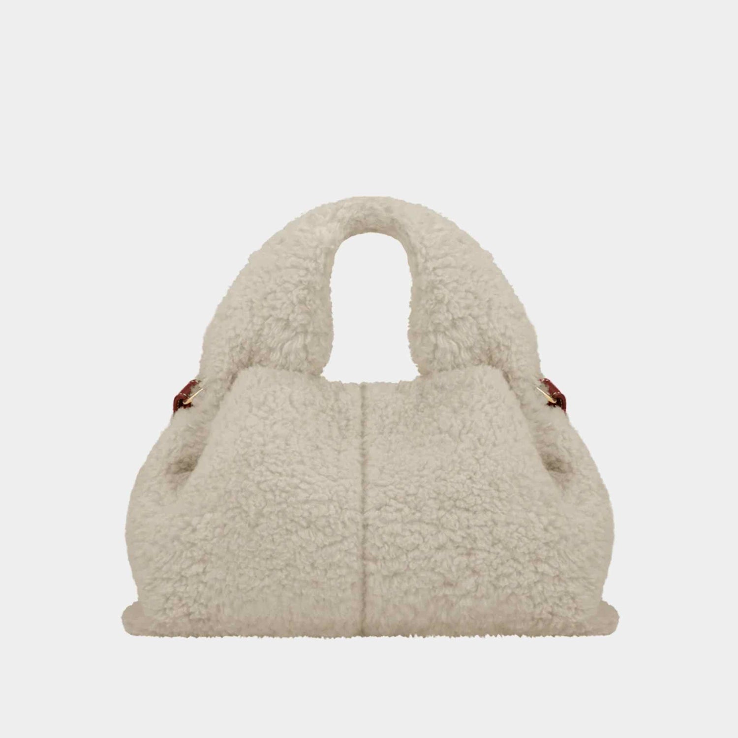Polene Numero Neuf Mini Handbag Textured Shearling Front