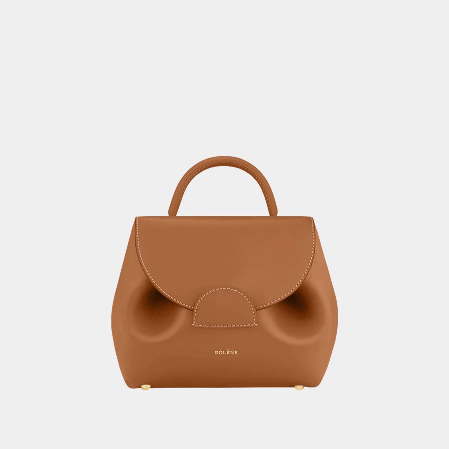 Polene Un Nano Edition Handbag Smooth Camel Front