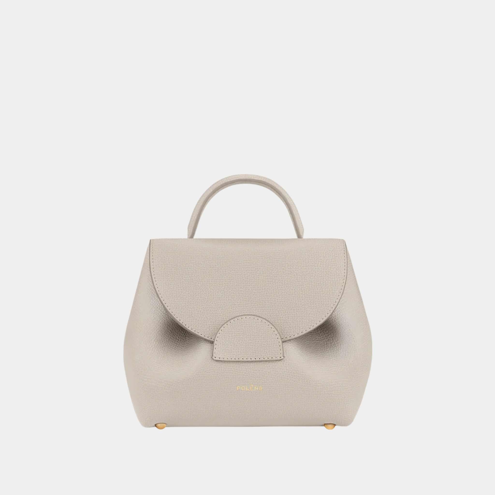 Polene Un Nano Edition Handbag Textured Chalk Front
