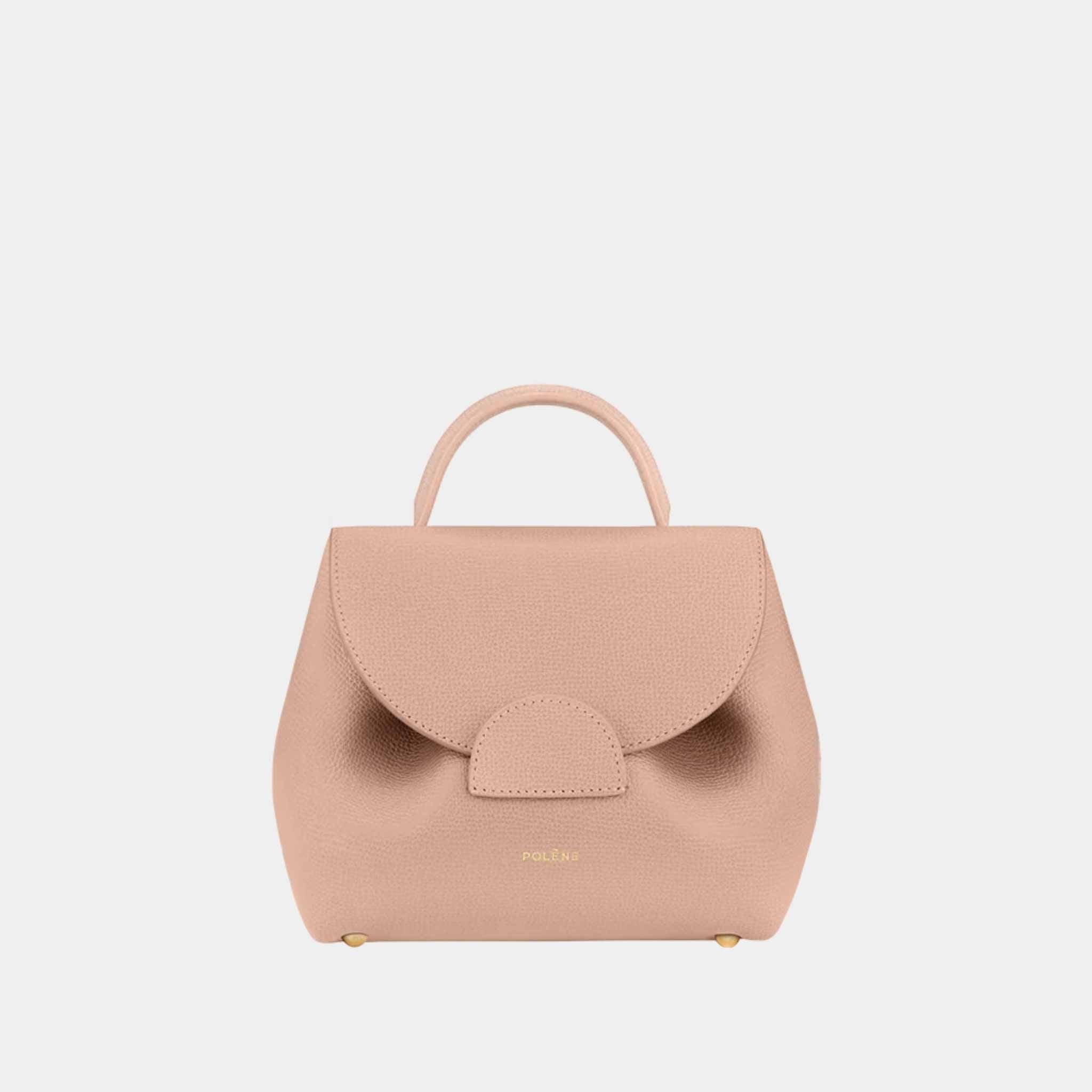 Polene Un Nano Edition Handbag Textured Nude front