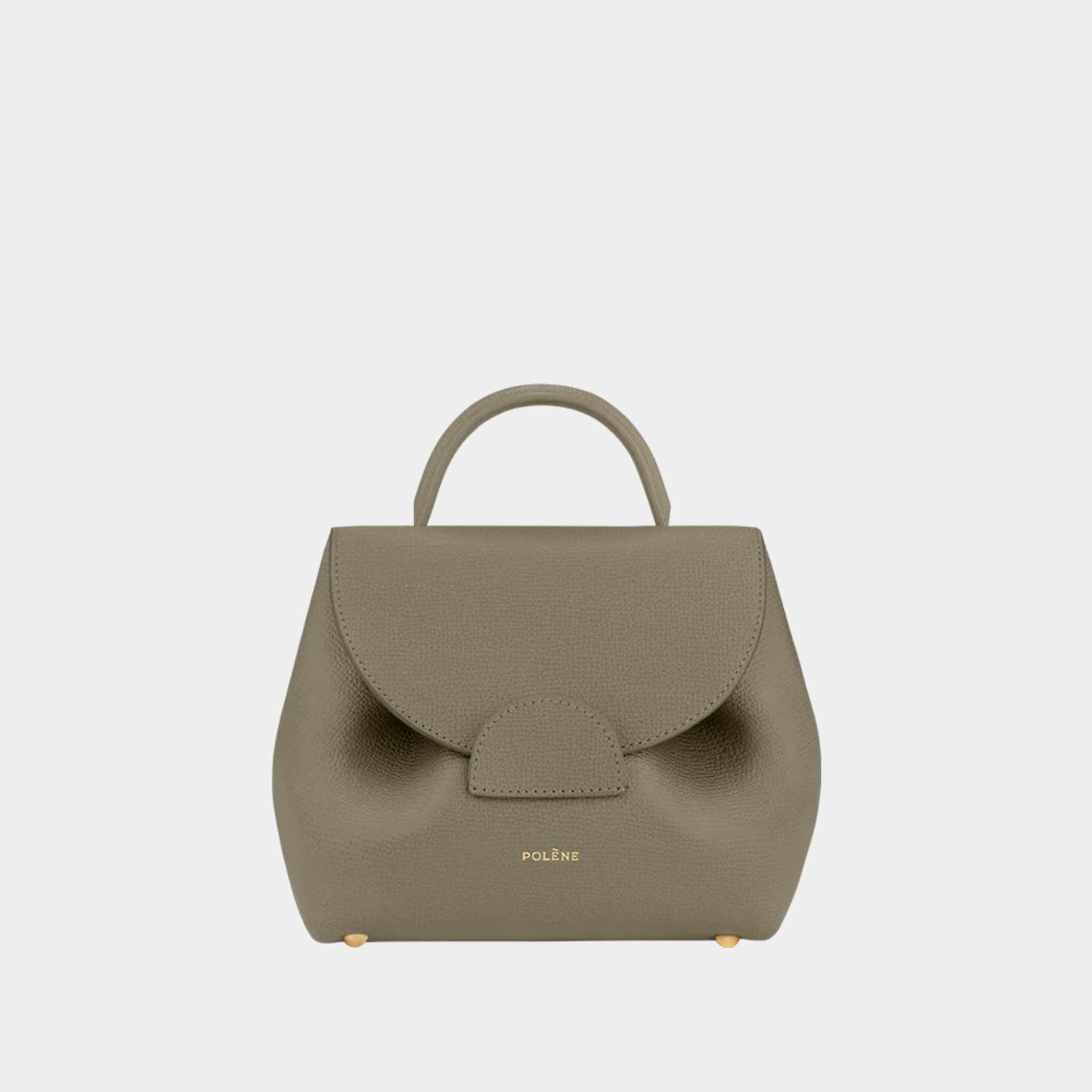Polene Un Nano Edition Handbag Textured Olive Front