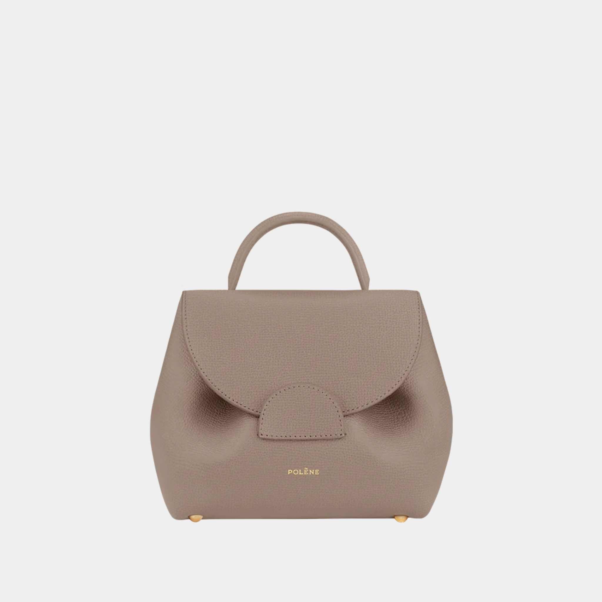 Polene Un Nano Edition Handbag Textured Taupe Front