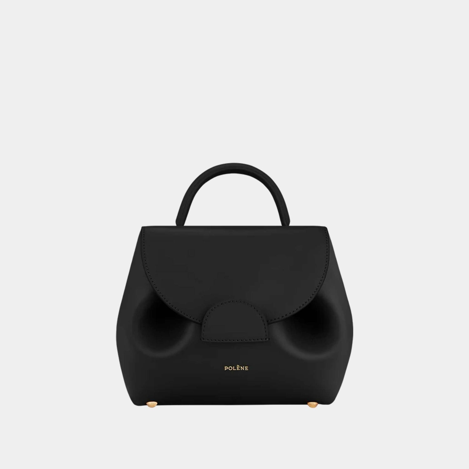 Polene Un Nano Edition Handbag Smooth Black Front