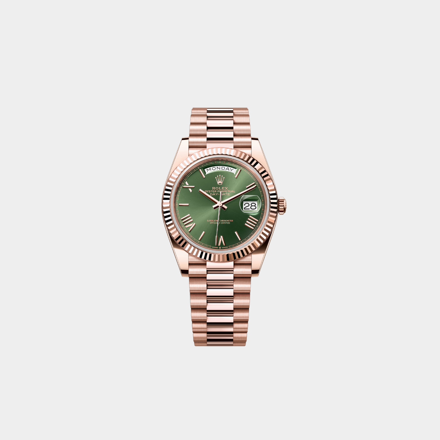 Rolex Day Date 40 Green Dial Rose Gold 228235 Sands UAE