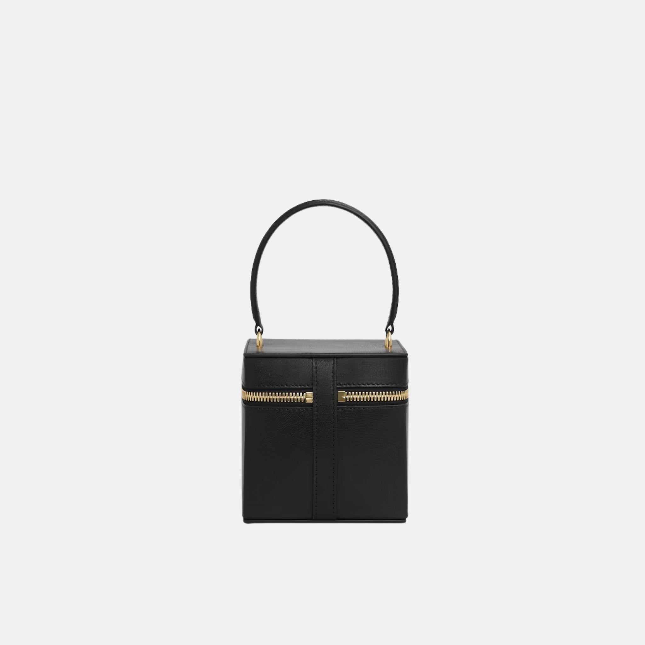 Alaia Cube Vanity Case In Shiny Goatskin, Black, Back