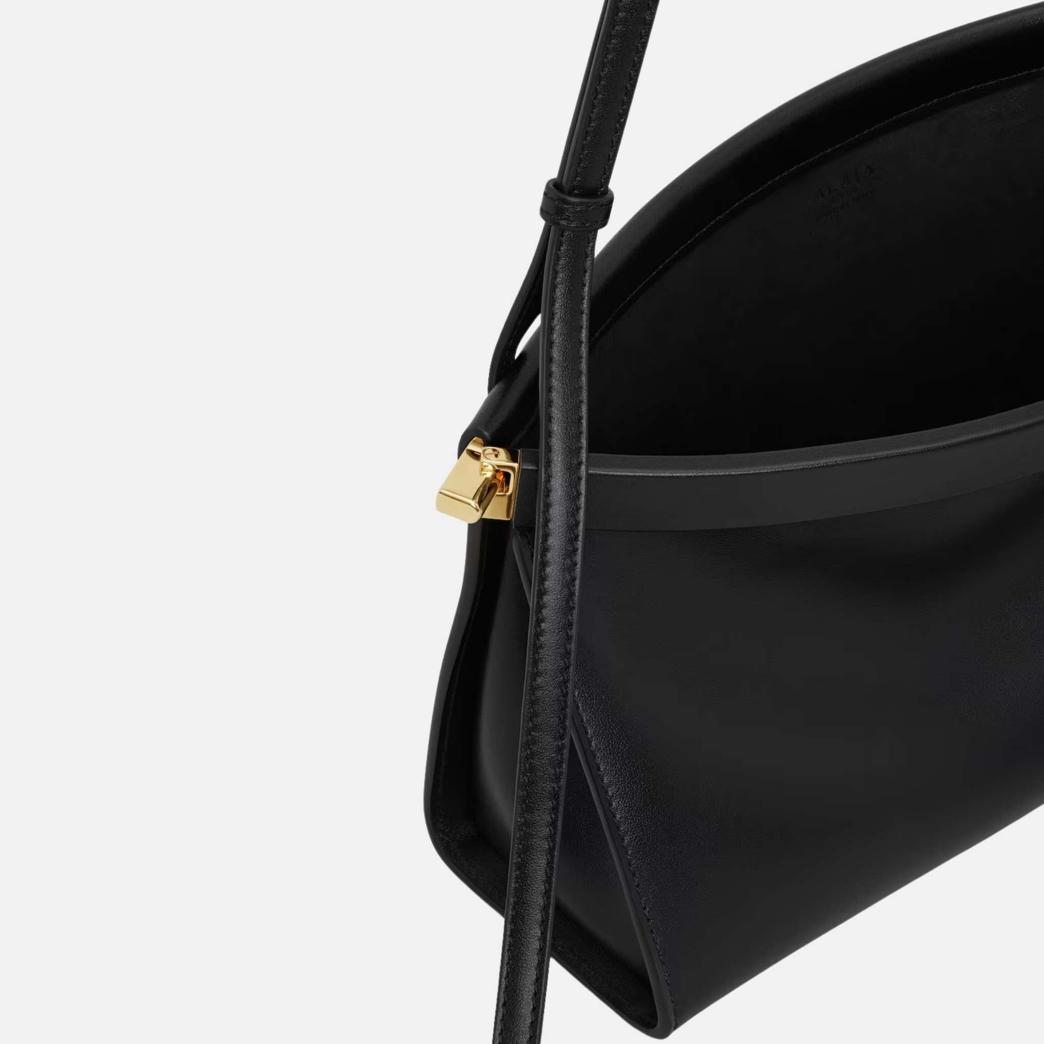 Alaia Le Click East West Medium Leather Bag, Black, Inside