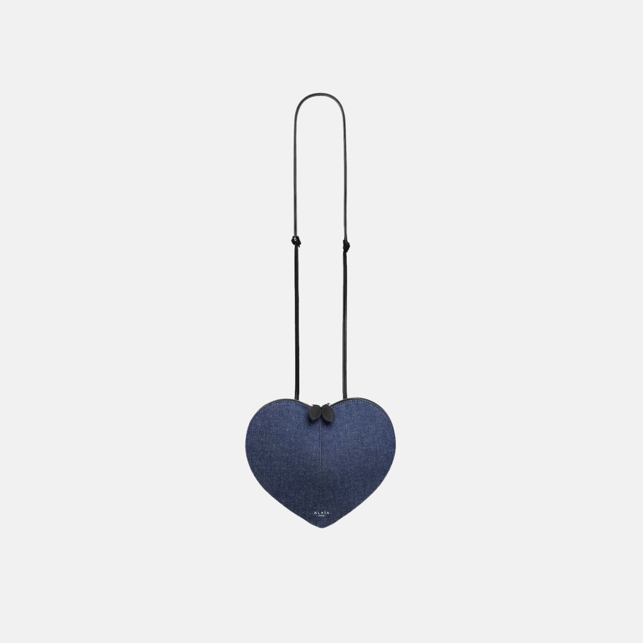 Alaia Le Coeur Bag In Denim And Leather, Front