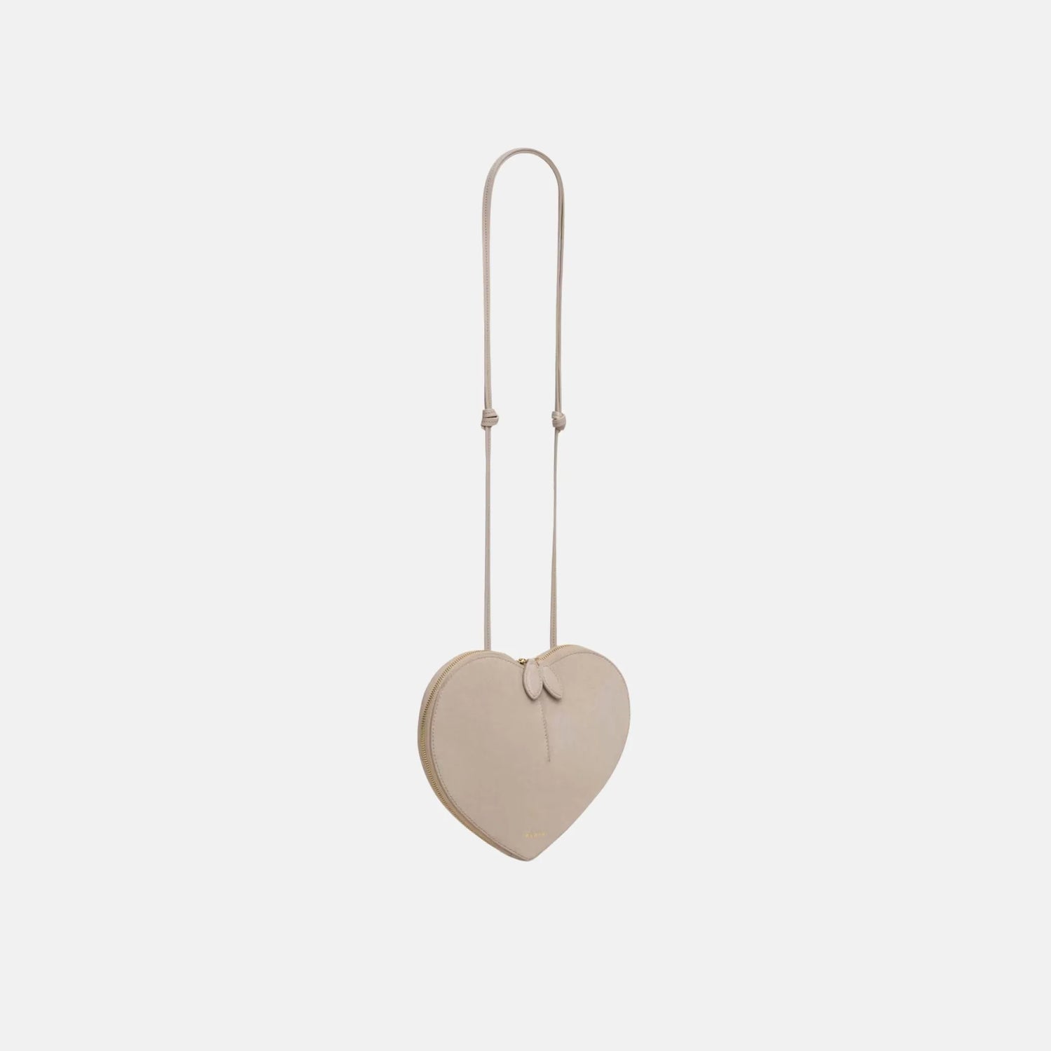 Alaia Le Coeur Bag in Bi Material Leather, Grege, Side