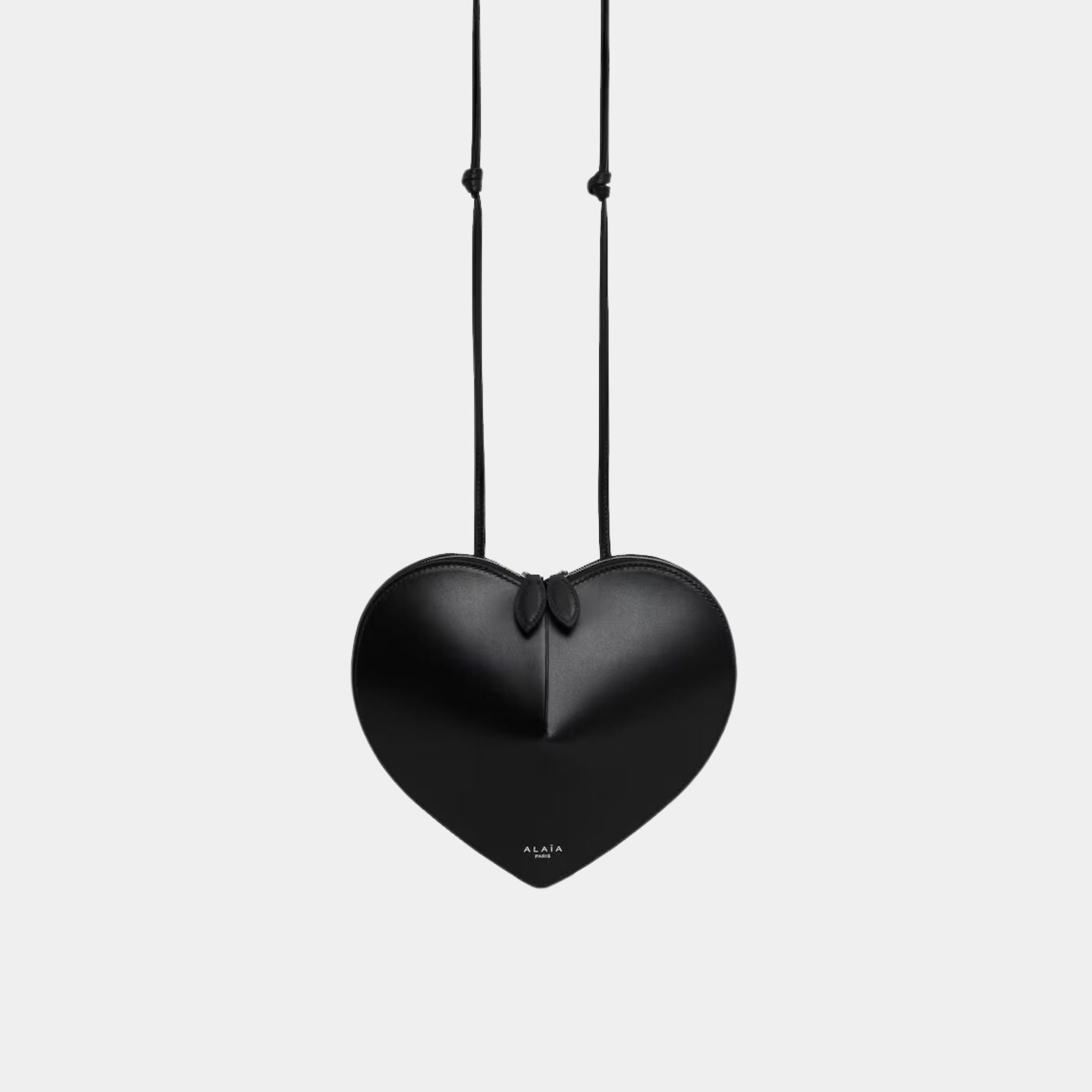 Alaïa Le Cœur Bag in Calfskin, Black, Front View