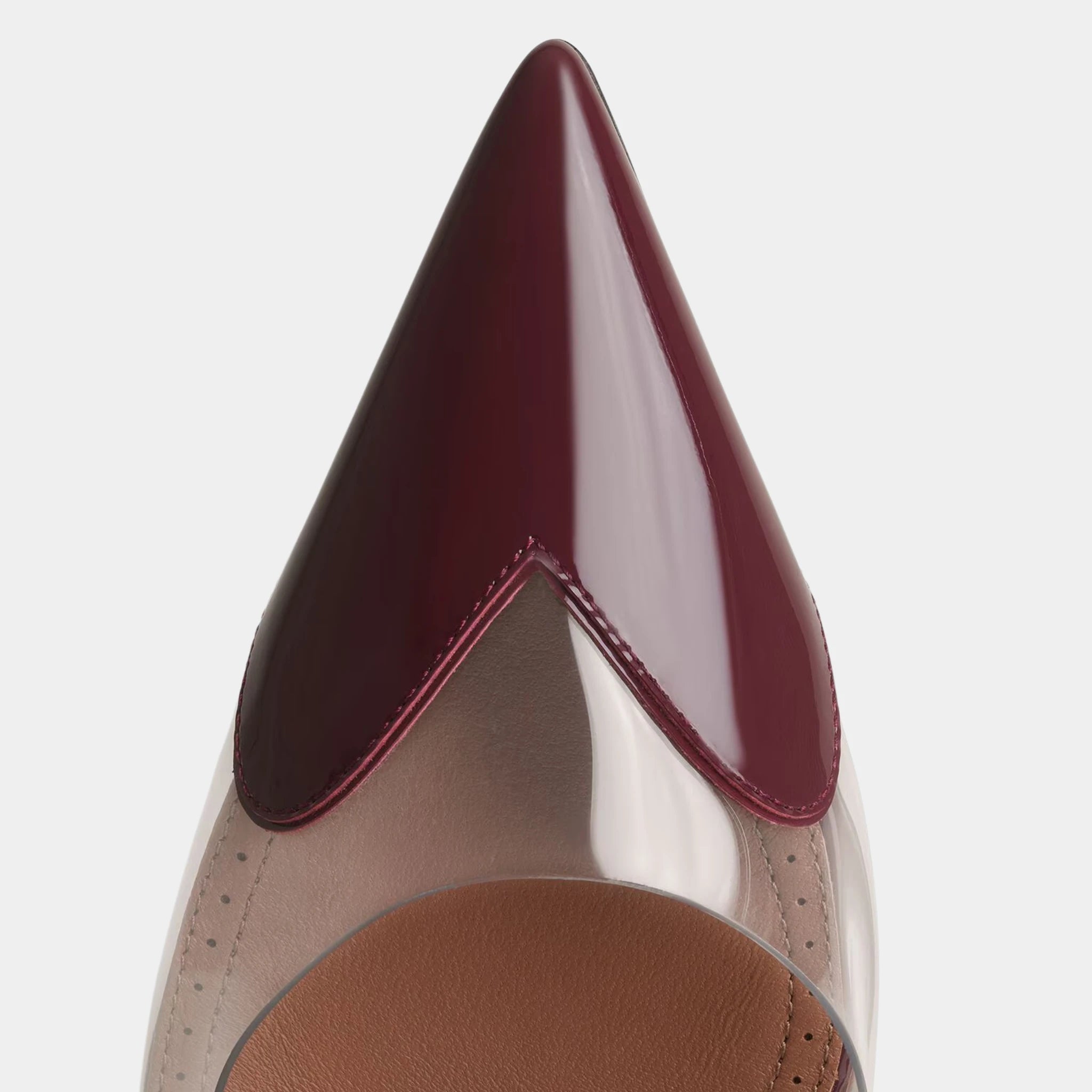Alaia Le Coeur Slingbacks In Patent Lambskin, Garnet Red, Top