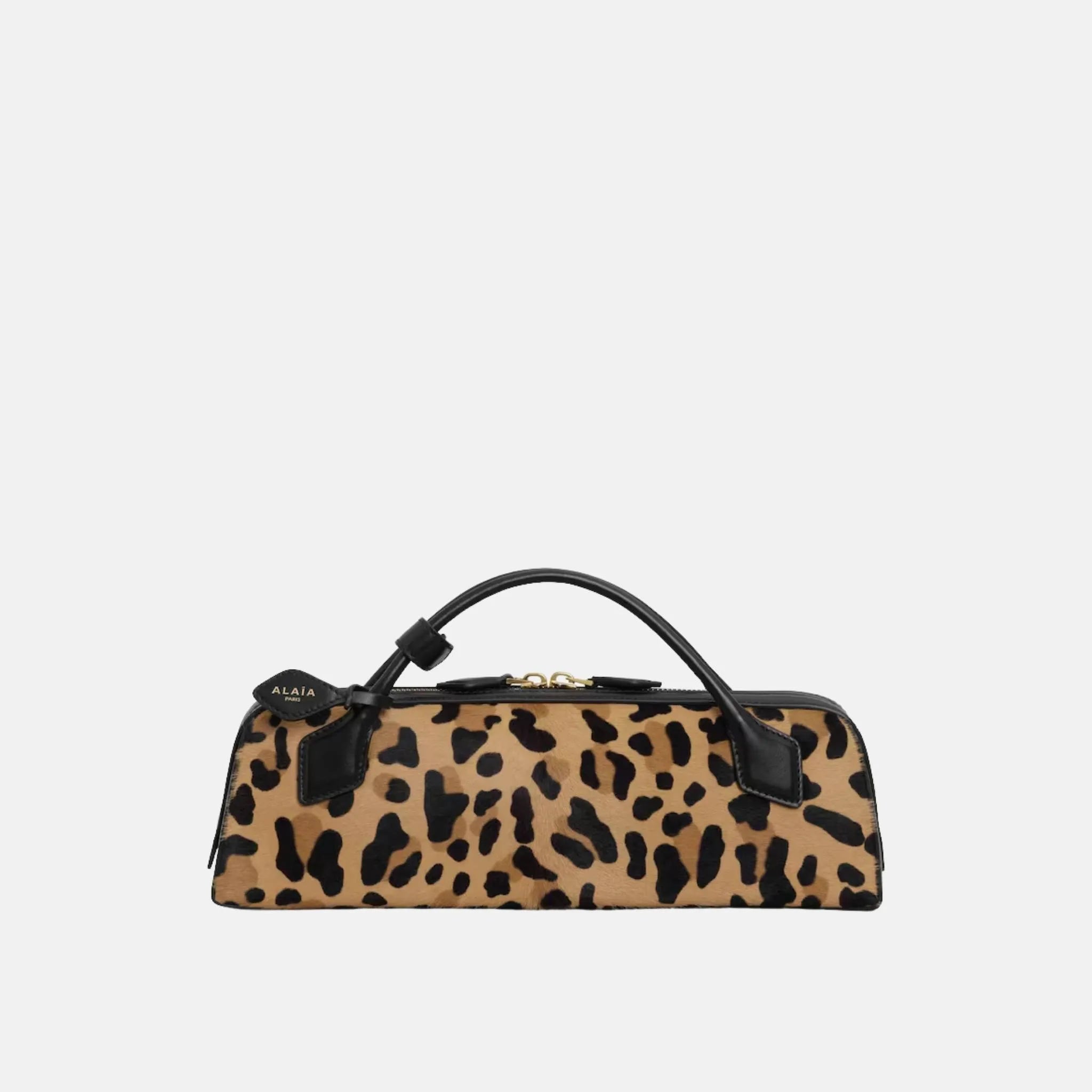 Alaia Le Teckel Clutch in Leopard Pony Leather, Front