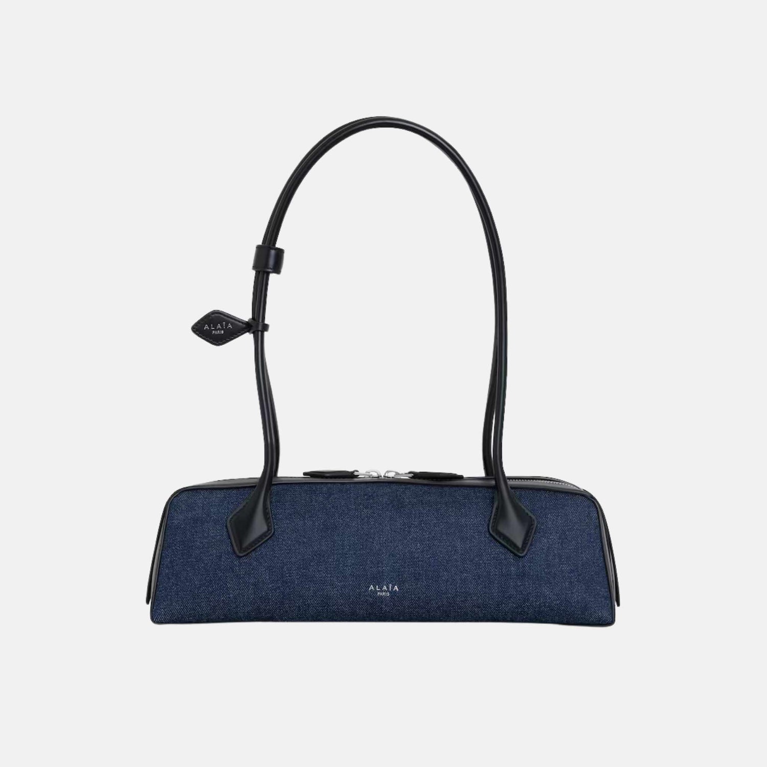 Alaia Le Teckel Medium Bag In Denim And Leather, Front