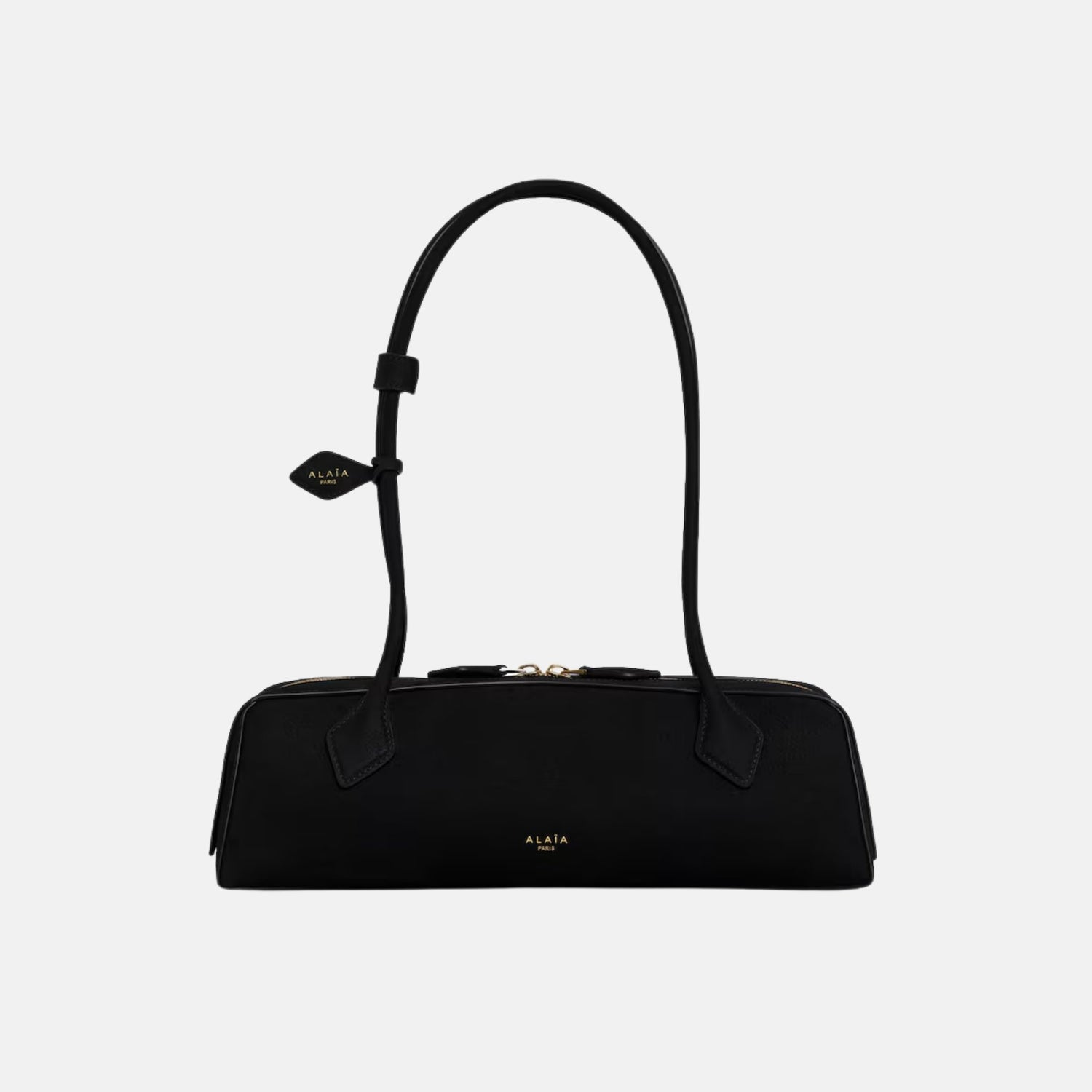 Alaia Le Teckel Medium Bag In Nubuck, Black, Front