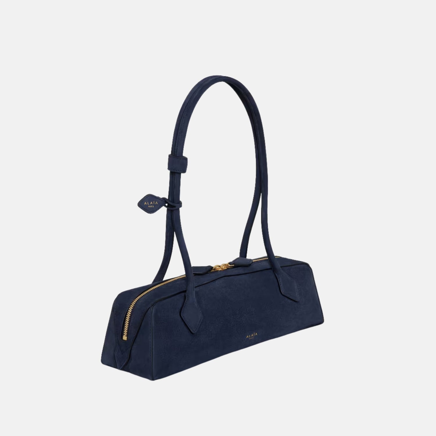Alaia Le Teckel Medium Bag In Nubuck, Dark Blue, Side