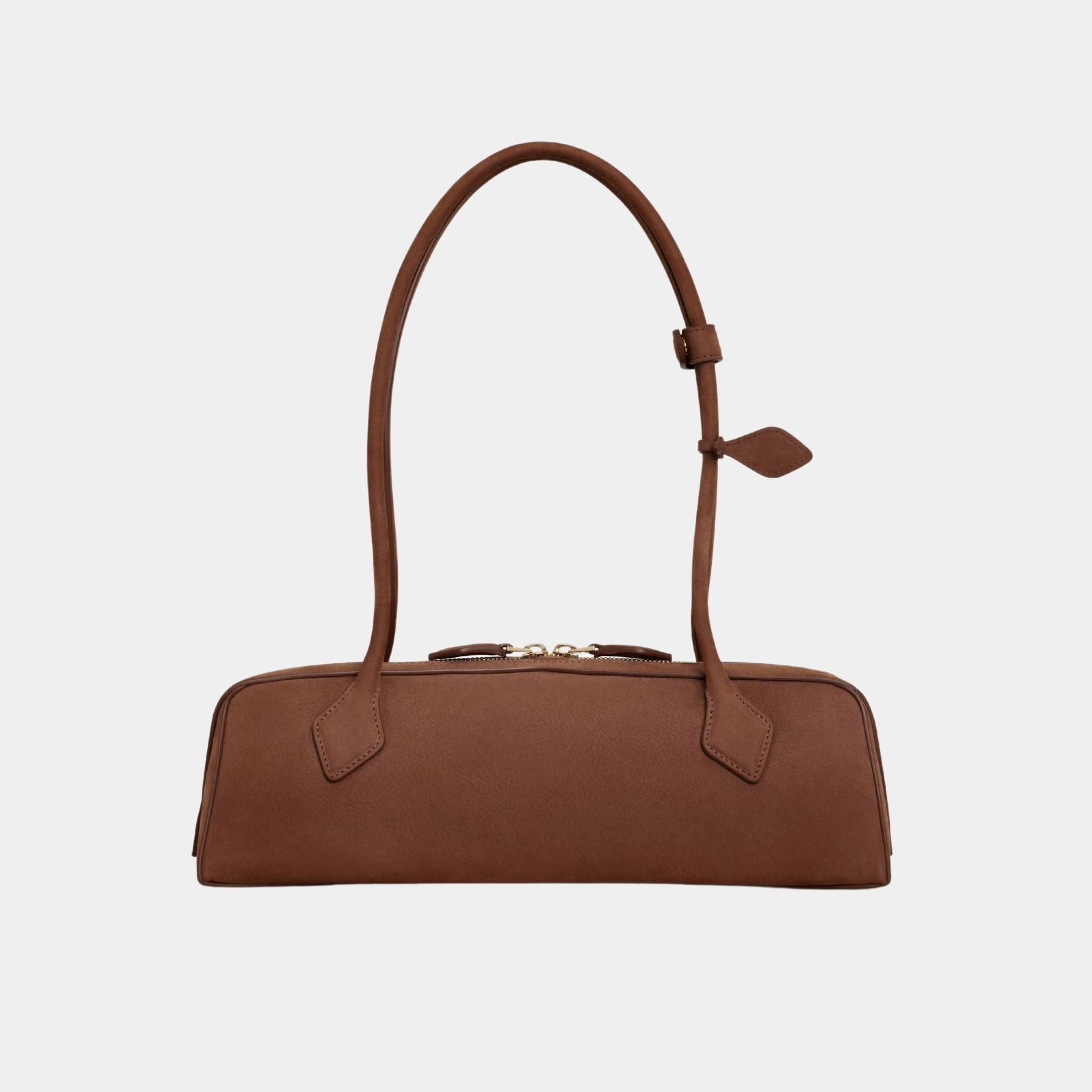 Alaia Le Teckel Medium Bag in Nubuk Calfskin, Brown, Back