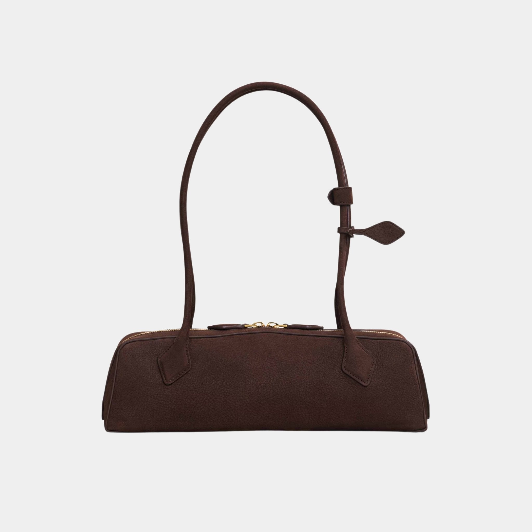 Alaia Le Teckel Medium Bag in Nubuk Calfskin, Golden Brown, Back
