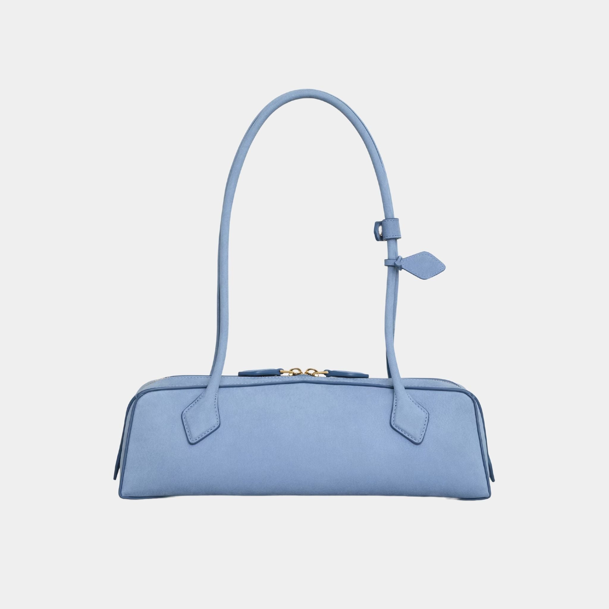 Alaia Le Teckel Medium Bag in Nubuk Calfskin, Sky Blue, Back
