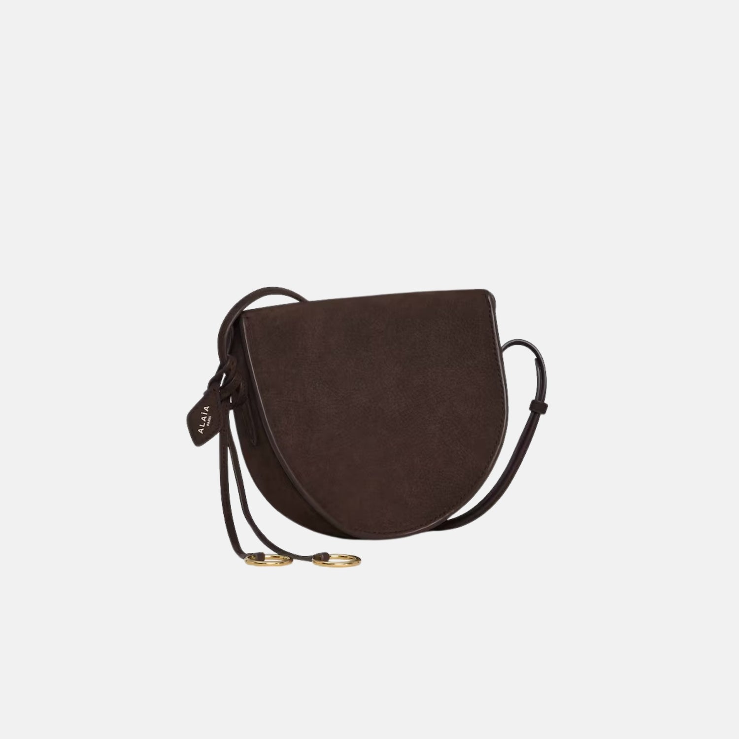 Alaia Nubuck Hip Bag, Dark Brown, Back