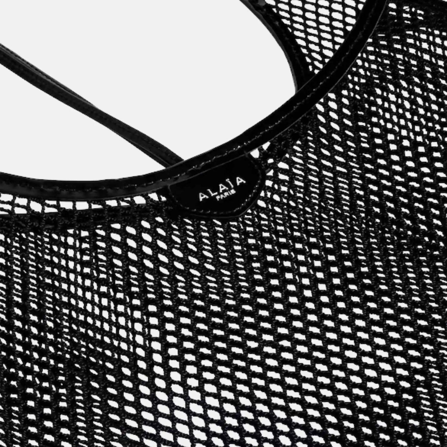 Alaia One Piece Medium Bag In Fishnet, Black, Close