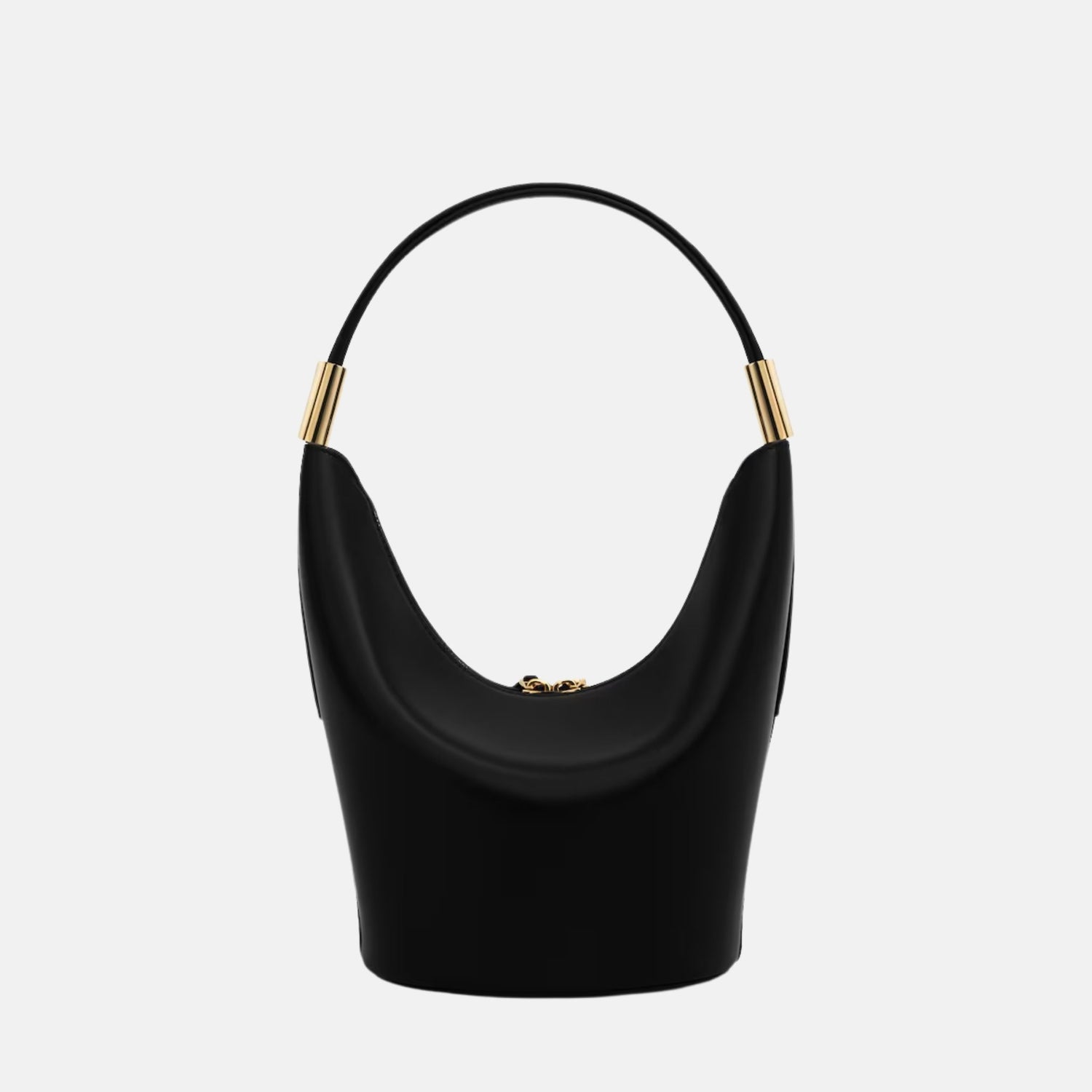 Alaia Shape Small Bag In Suede Goatskin And Calfskin, Black, Back