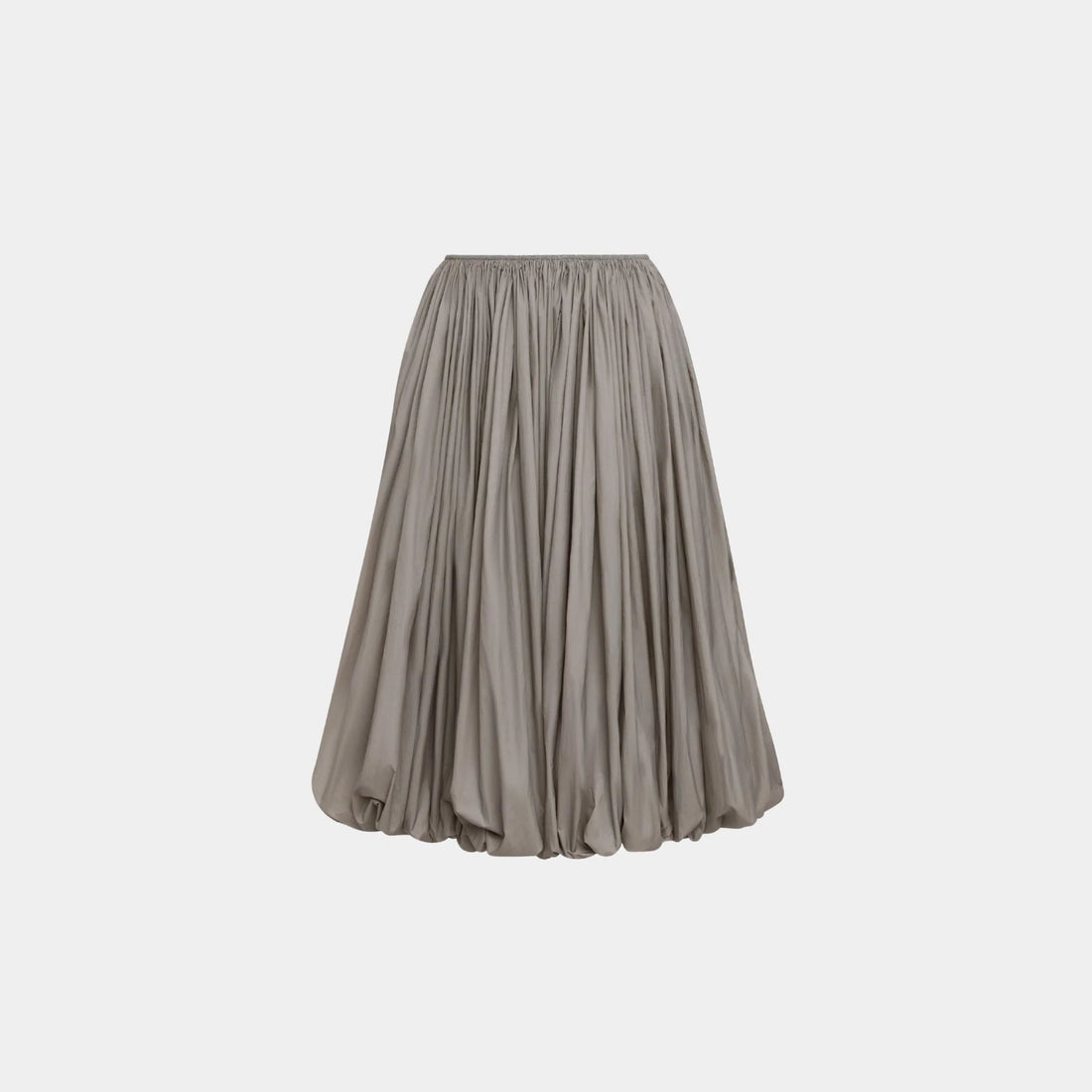 Alaia Soft Nylon Maxi Bubble Skirt, Grey, Front