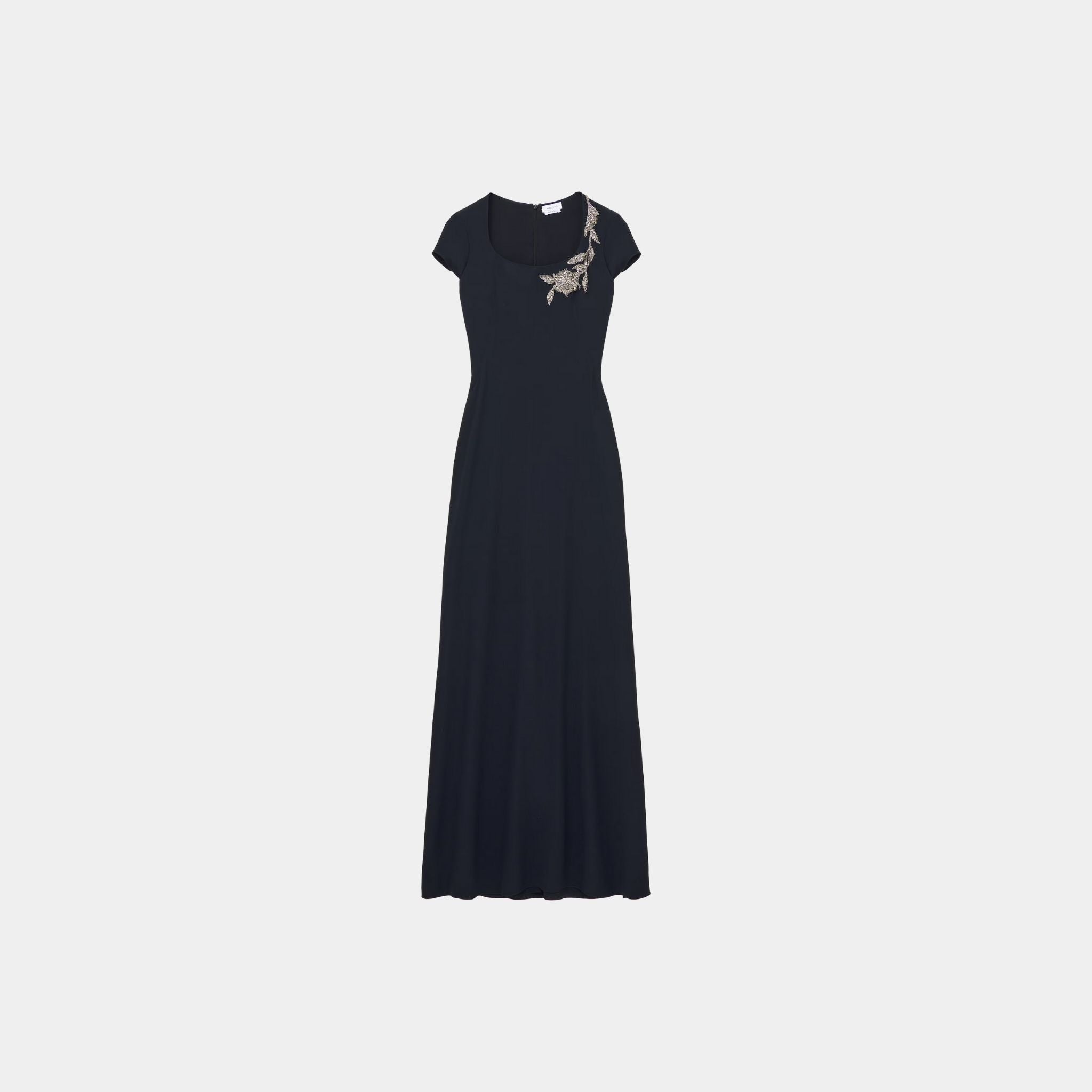 Alexander Mcqueen Banshee Embroidery Evening Dress in Black, Front