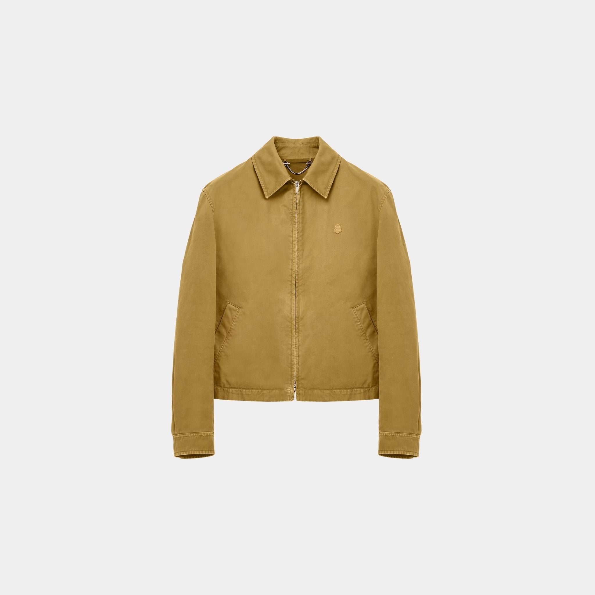 Alexander McQueen Embroidered Skull Blouson in Sand, Front