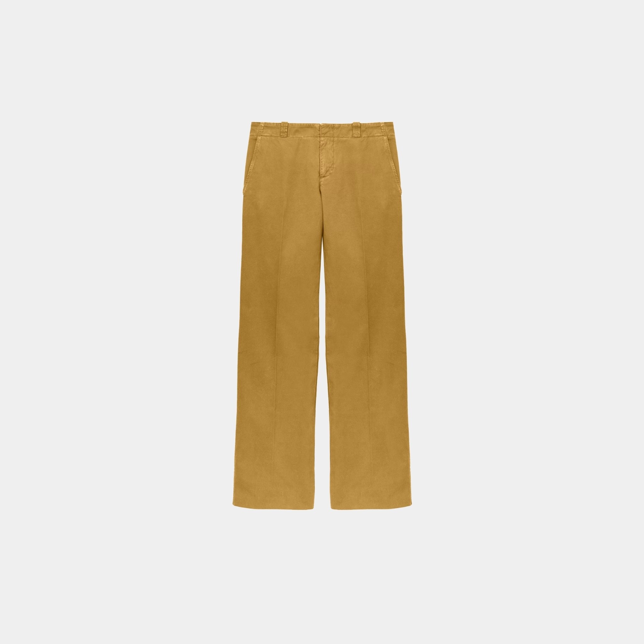 Alexander McQueen Low-Waisted Chino Trousers in Sand, Front