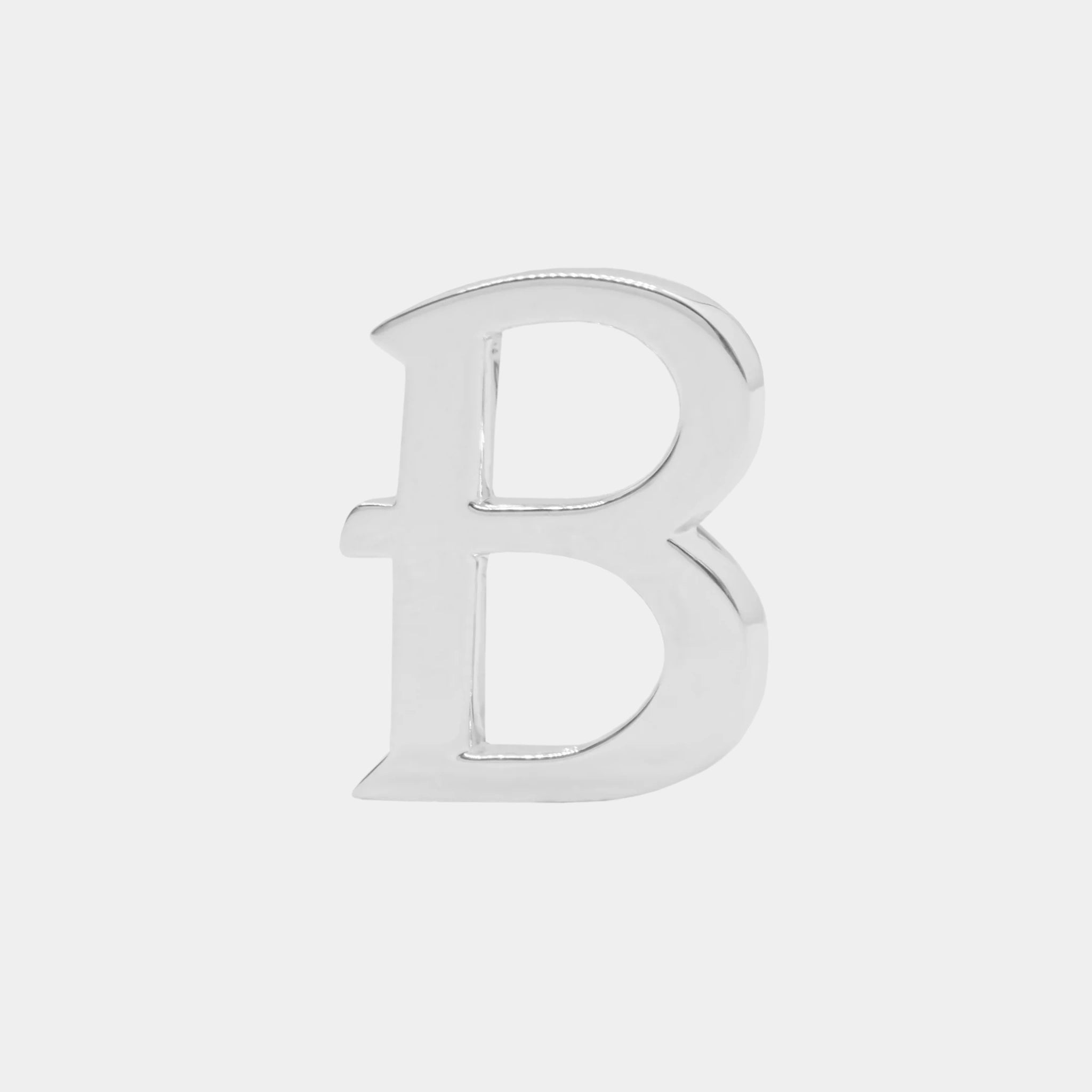 Ashna Mehta Alphabet Bag Bijoux Plain 18K White Gold, Letter B