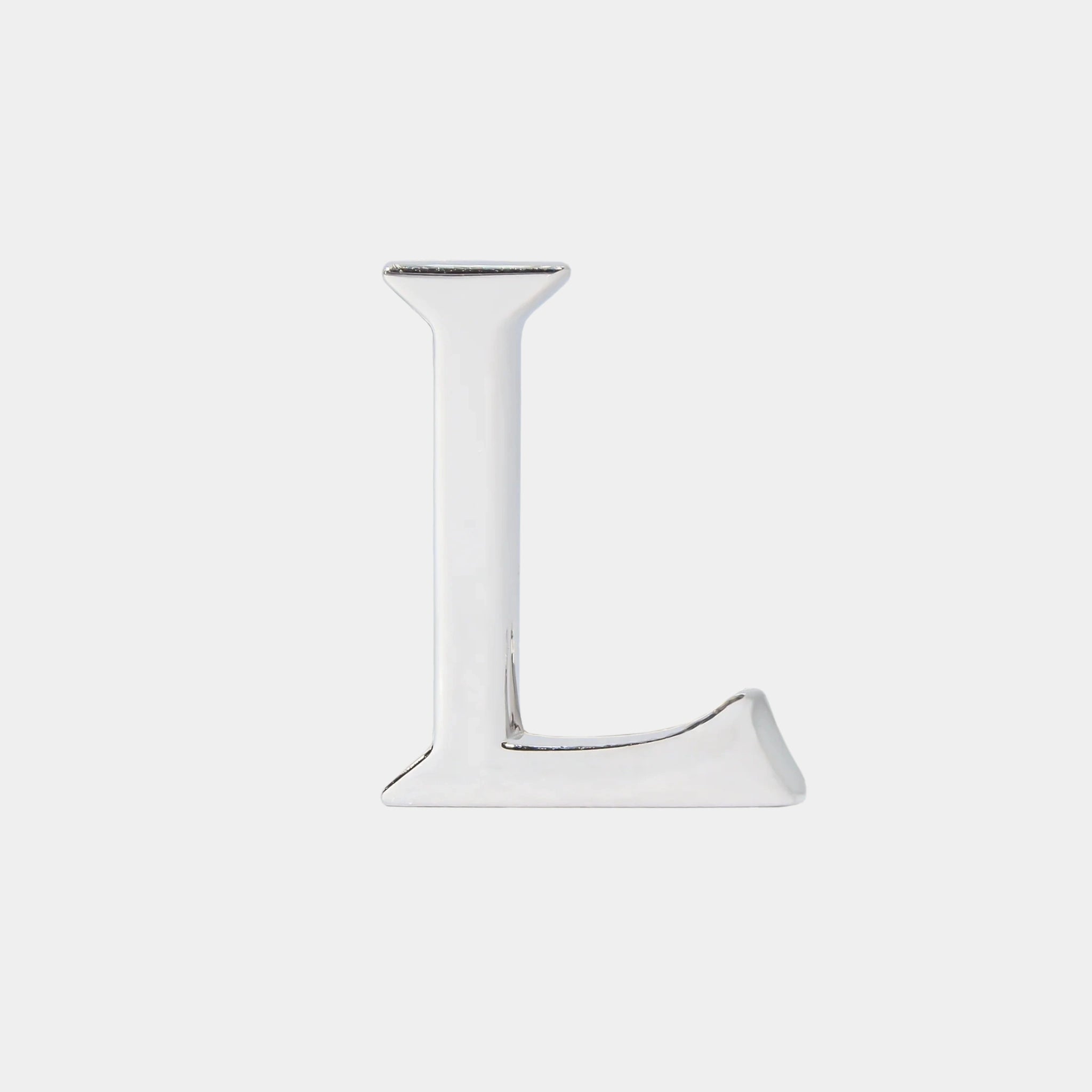 Ashna Mehta Alphabet Bag Bijoux Plain 18K White Gold, Letter L