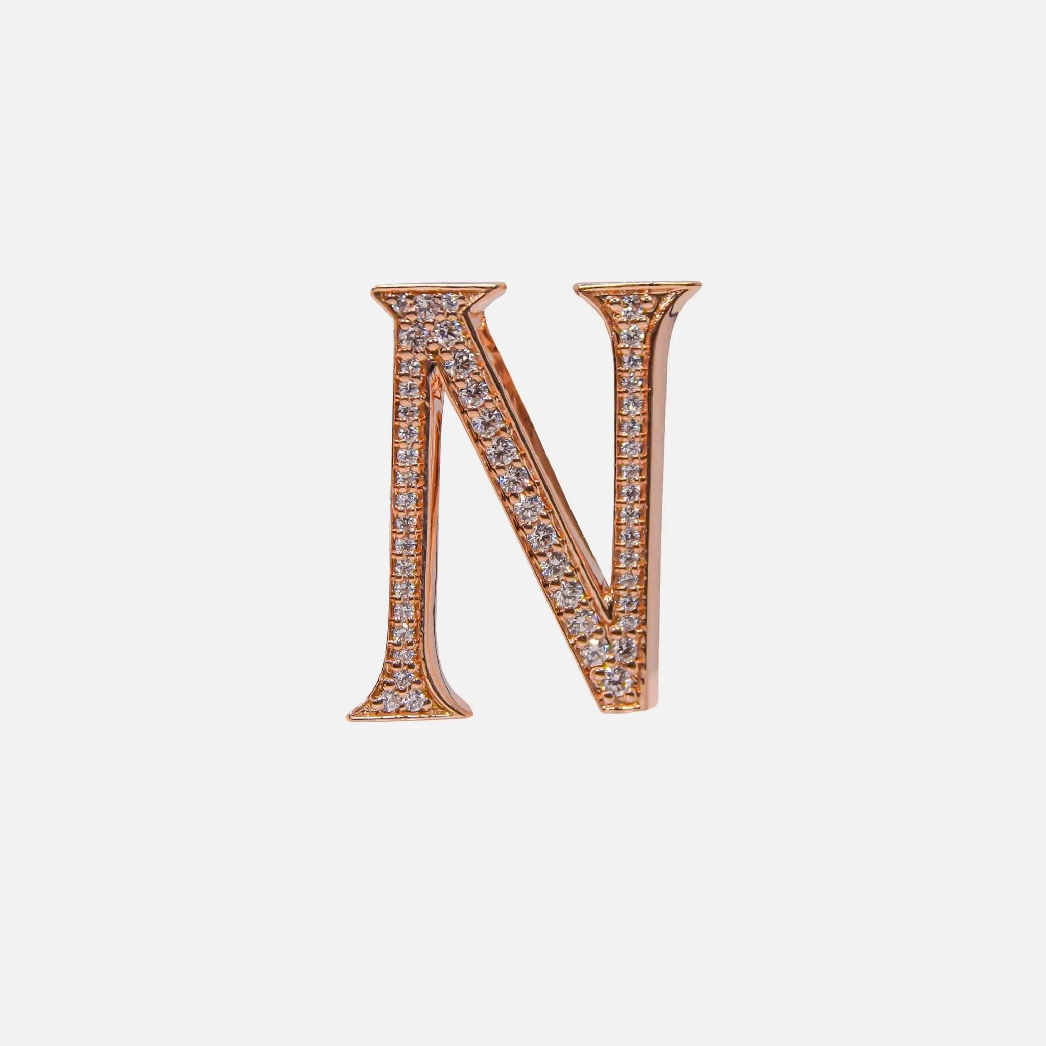 Ashna Mehta Alphabets Bag Bijoux with Natural Diamonds in Rose Gold, N