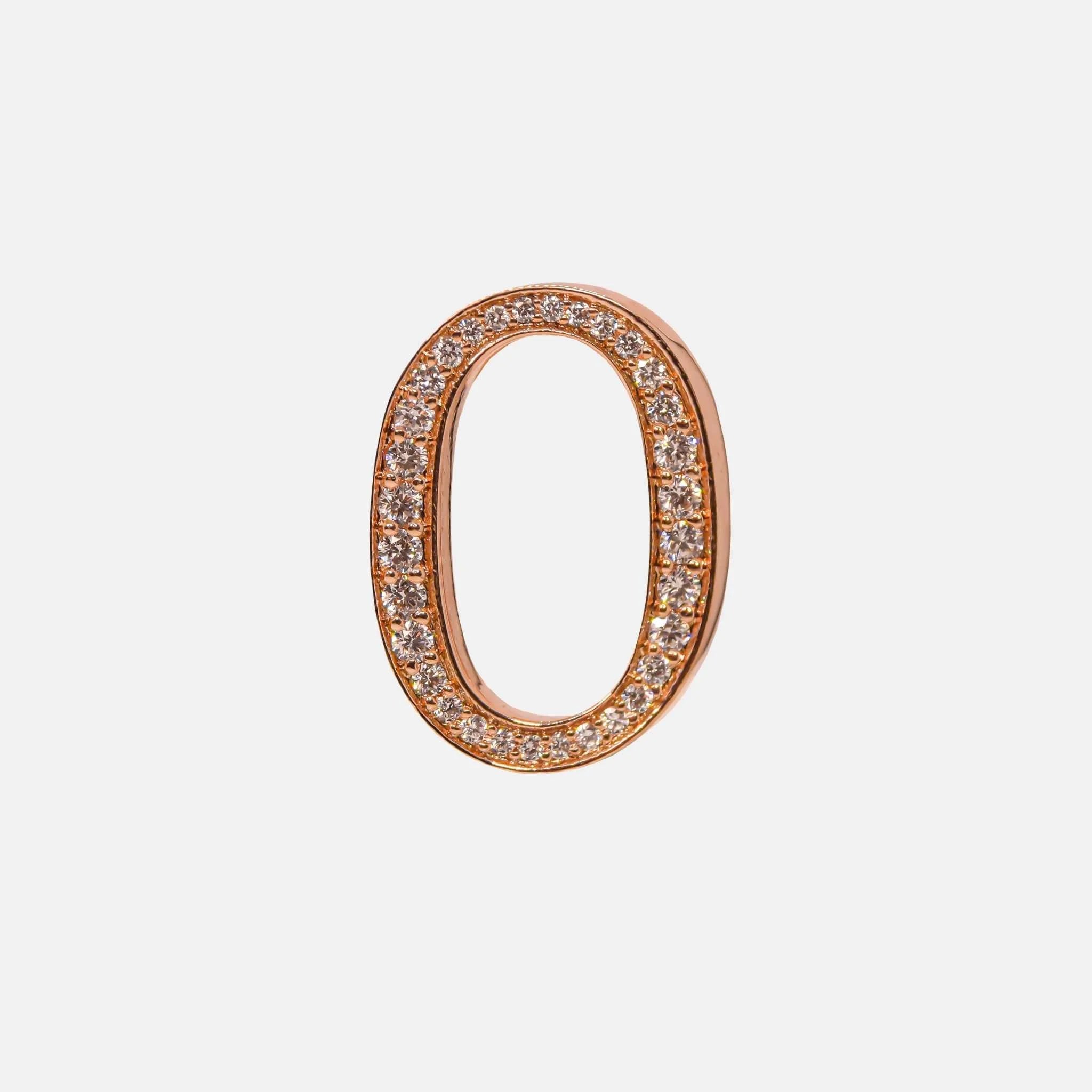 Ashna Mehta Alphabets Bag Bijoux with Natural Diamonds in Rose Gold, O